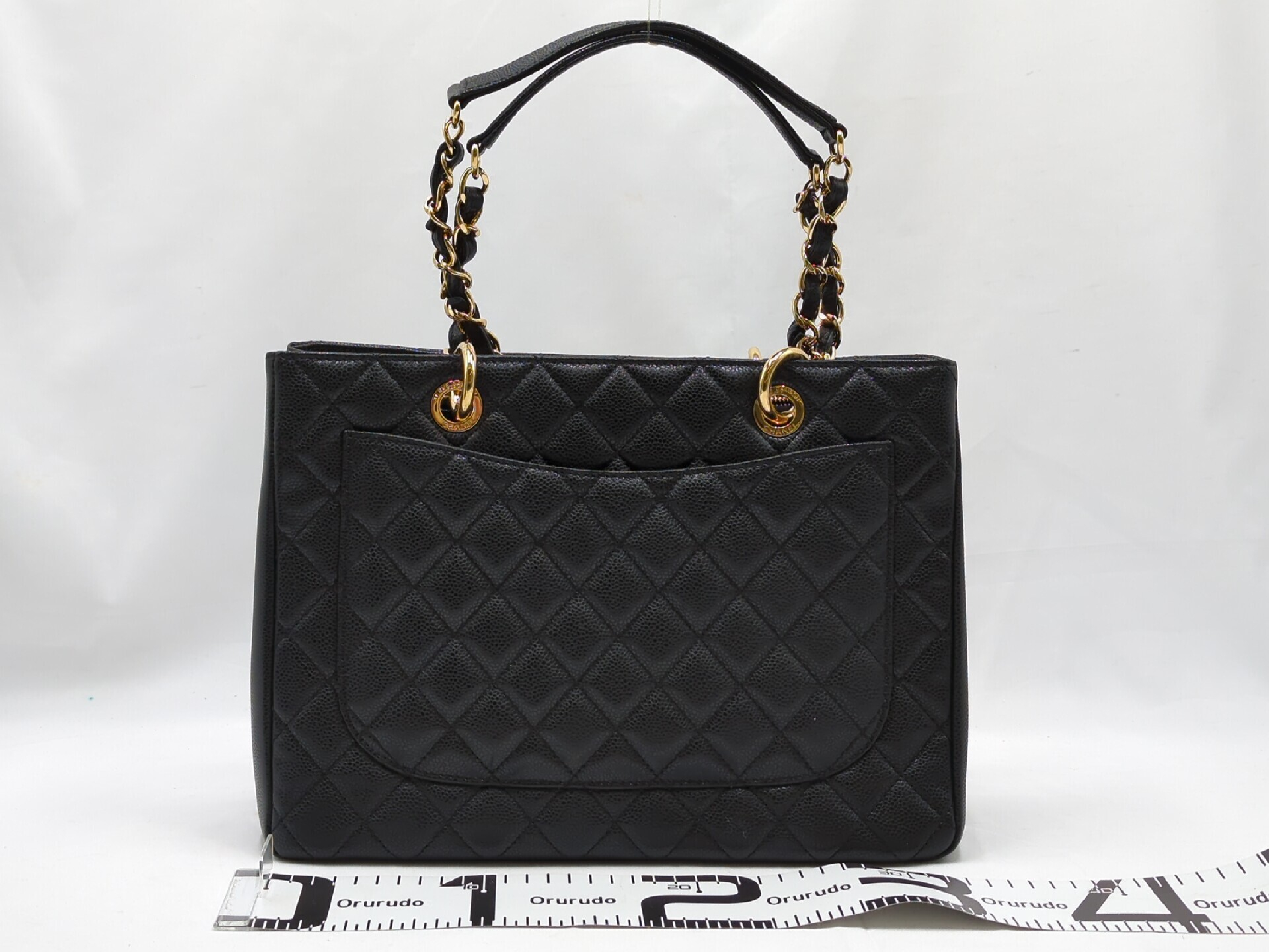 Caviar Skin GST Black Gold Hardware 16 Series Tote Bag — view 2