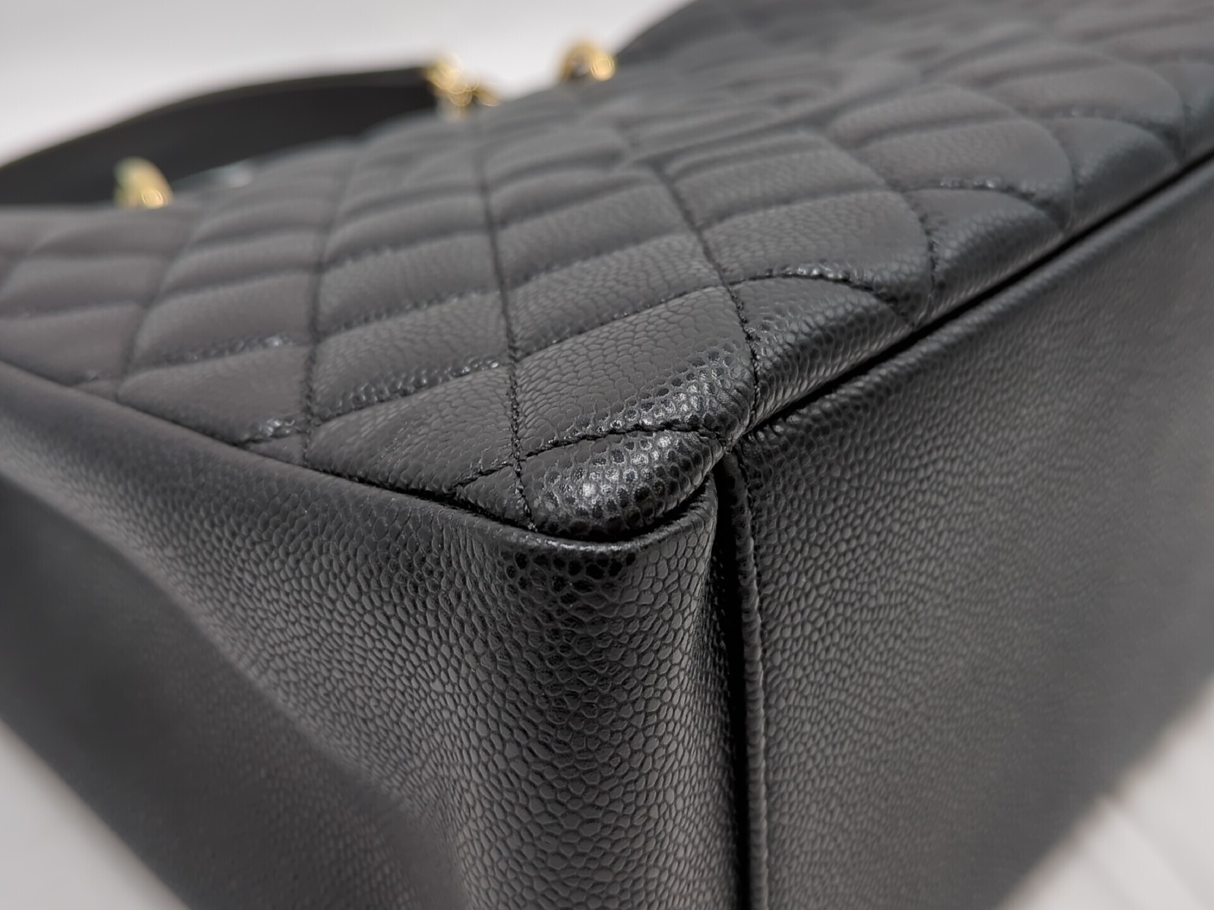 Caviar Skin GST Black Gold Hardware 16 Series Tote Bag — view 4