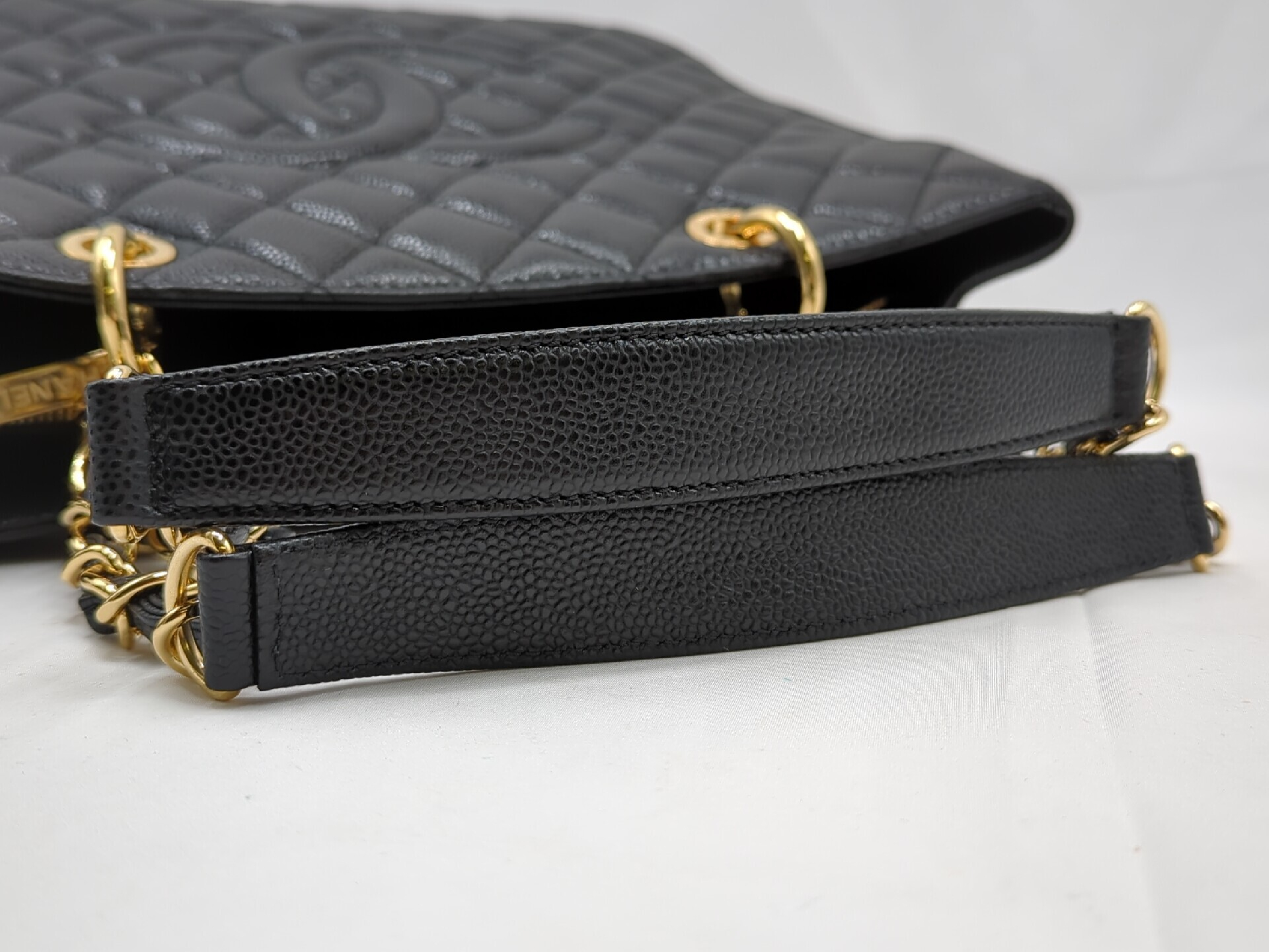 Caviar Skin GST Black Gold Hardware 16 Series Tote Bag — view 7