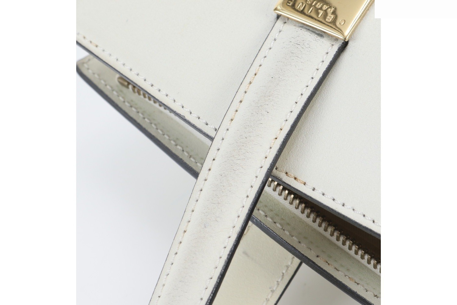 Leather handbag tote bag with gold hardware — view 11