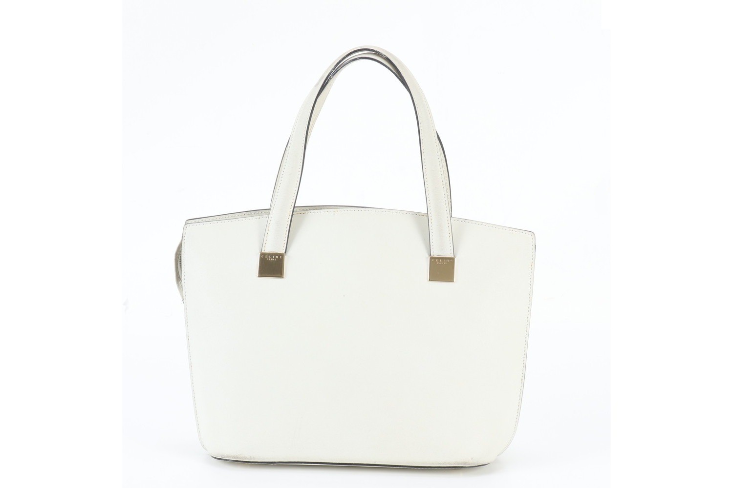 Leather handbag tote bag with gold hardware — view 3