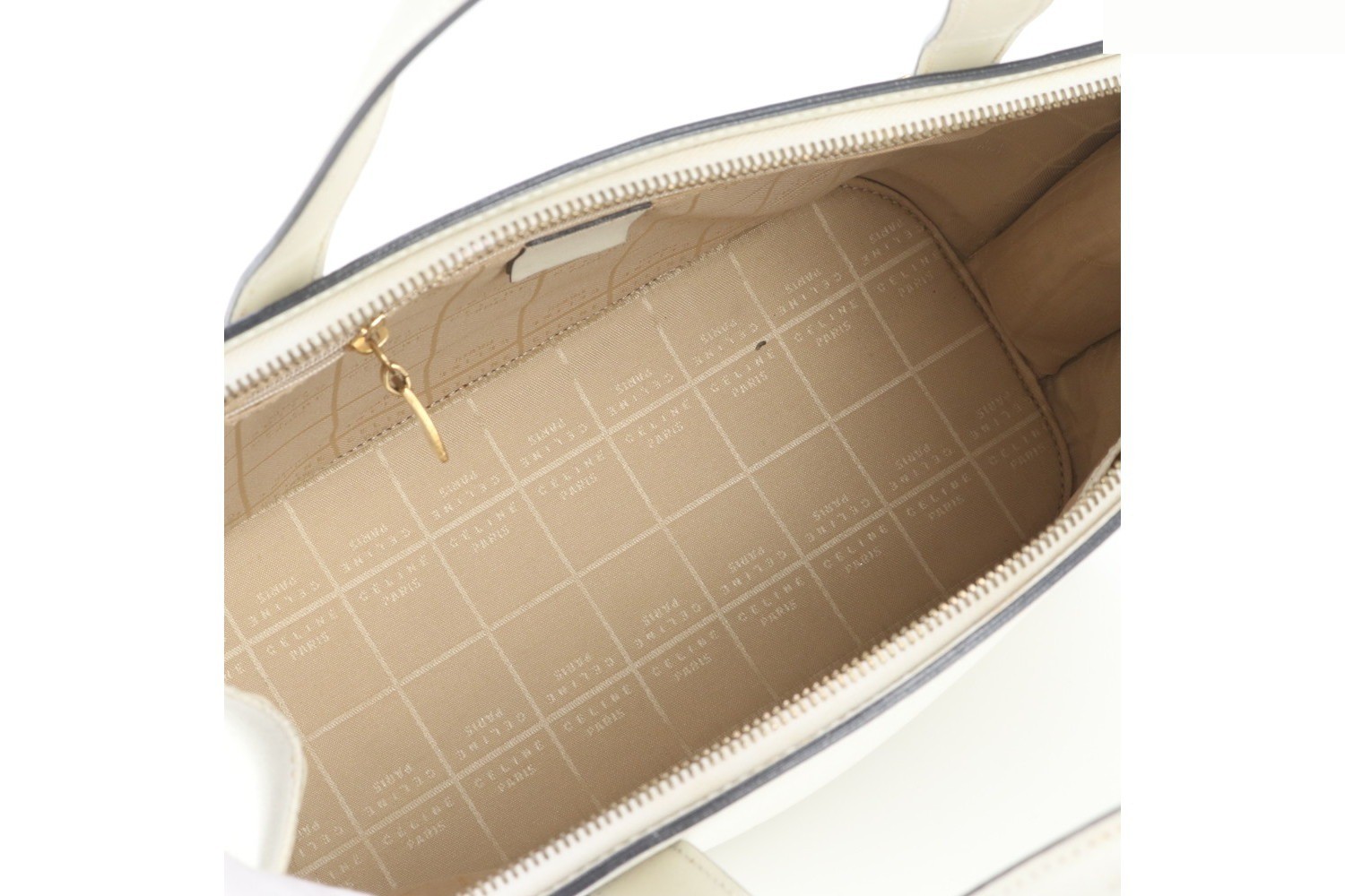 Leather handbag tote bag with gold hardware — view 7
