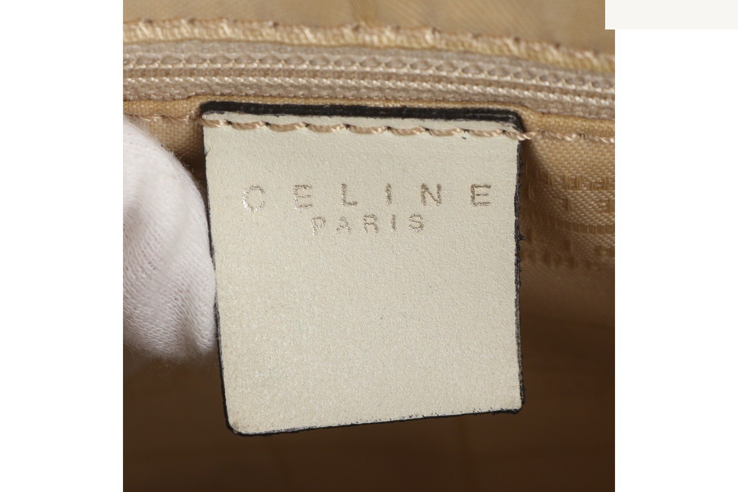 Leather handbag tote bag with gold hardware — view 8