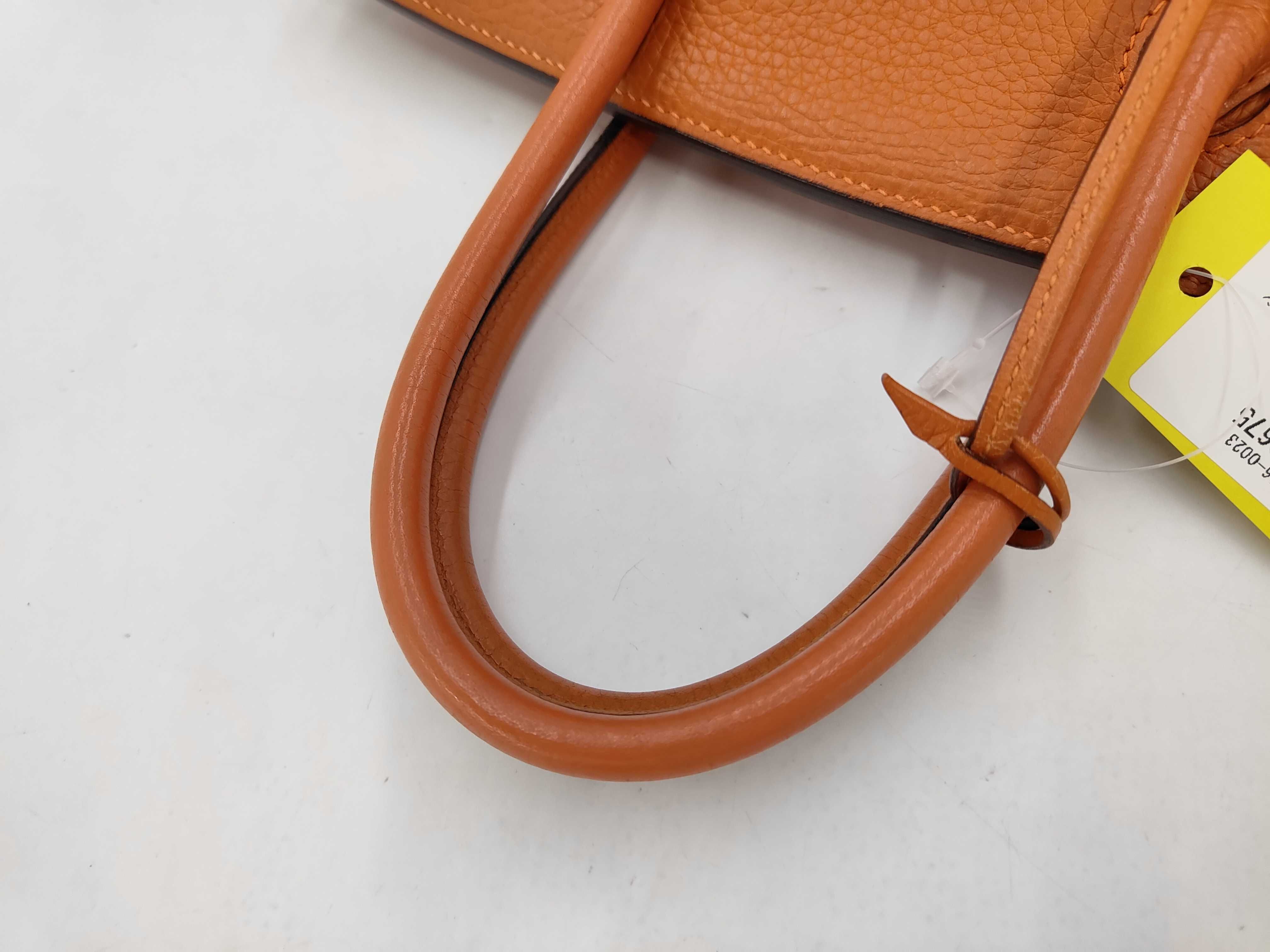 Birkin 30, Taurillon Clemence leather, silver hardware, orange color, stamped I, handbag — view 4