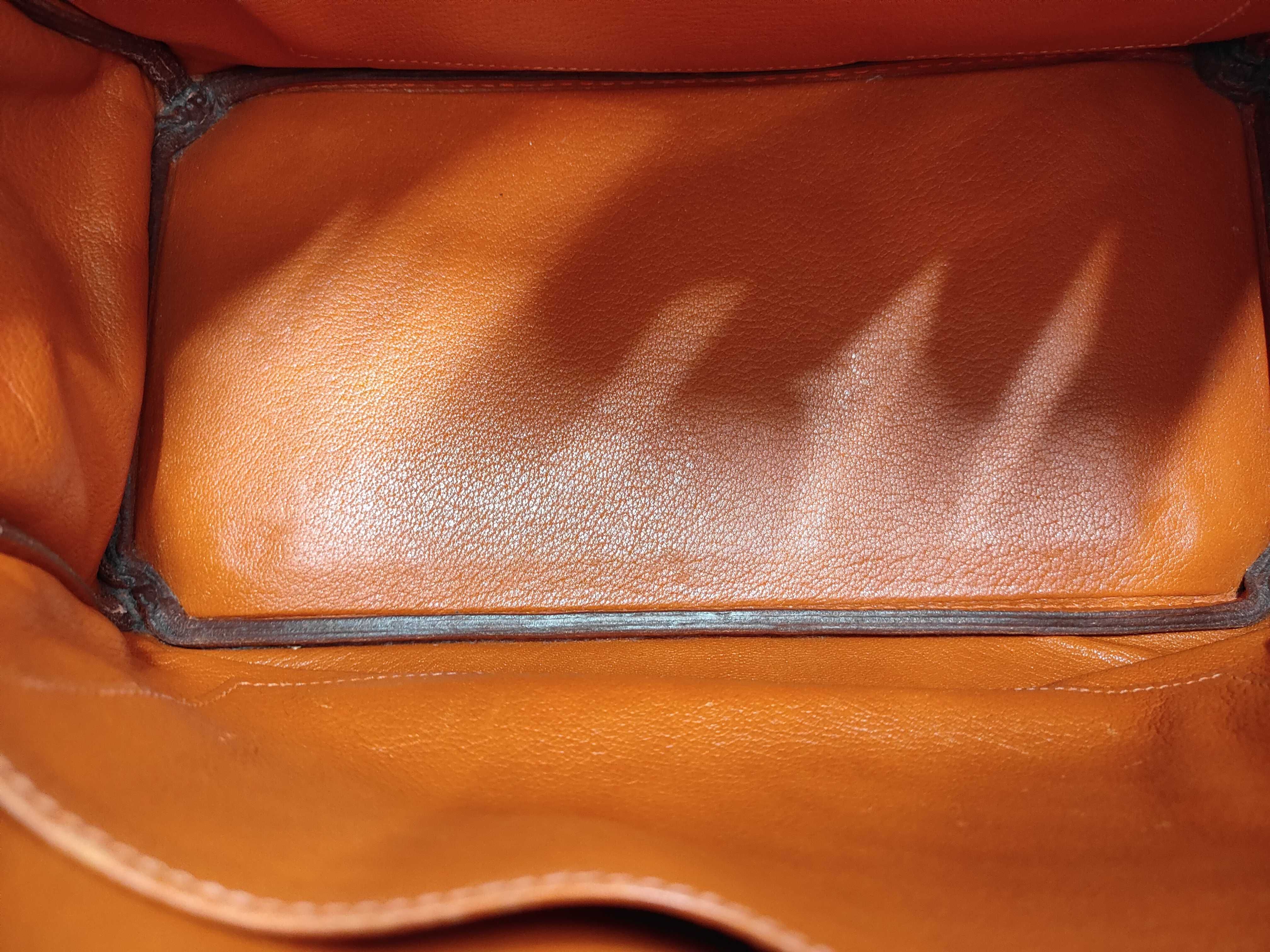 Birkin 30, Taurillon Clemence leather, silver hardware, orange color, stamped I, handbag — view 10