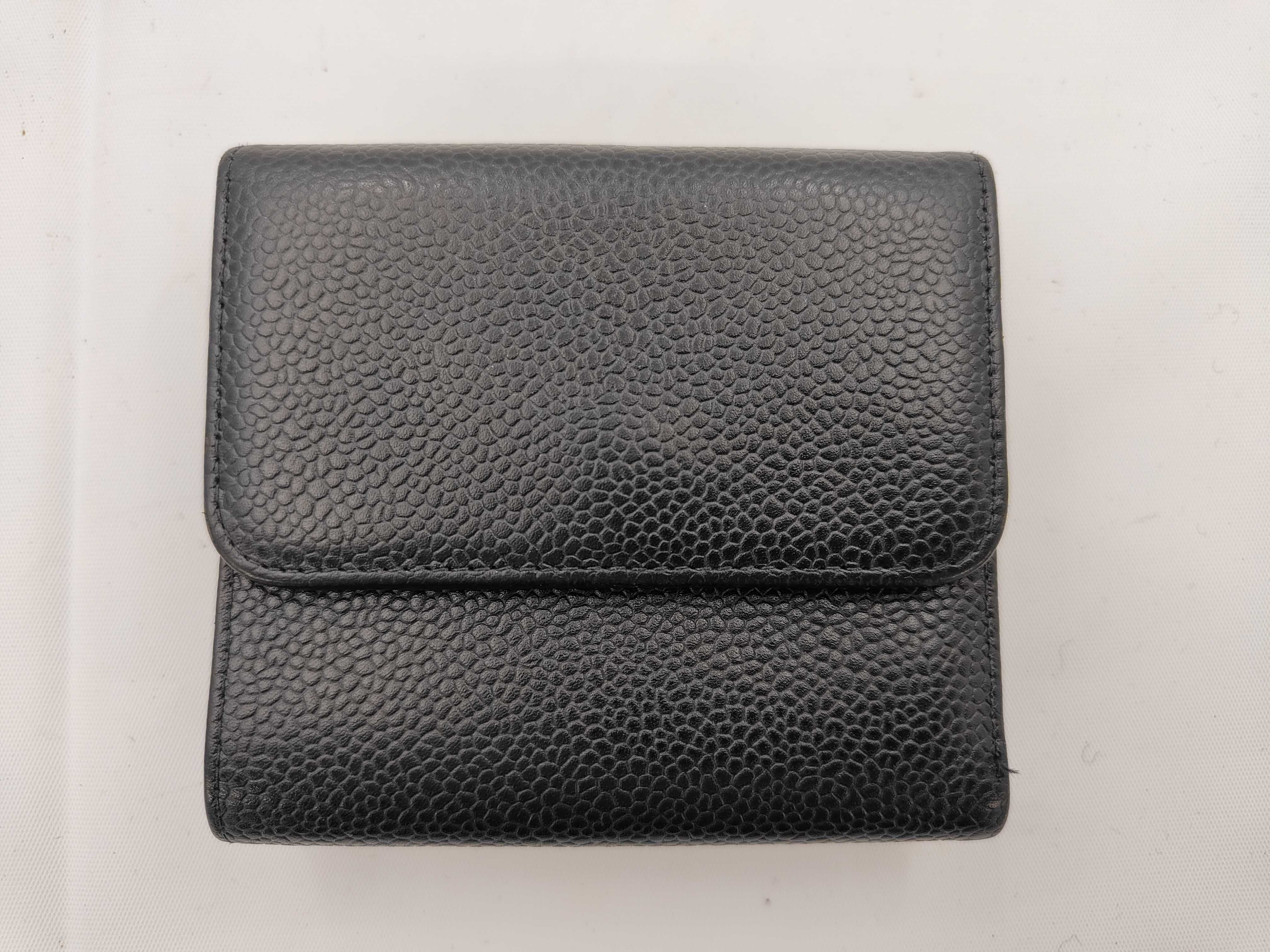 bi-fold wallet, caviar leather, Coco Mark, black, with box - 7883406