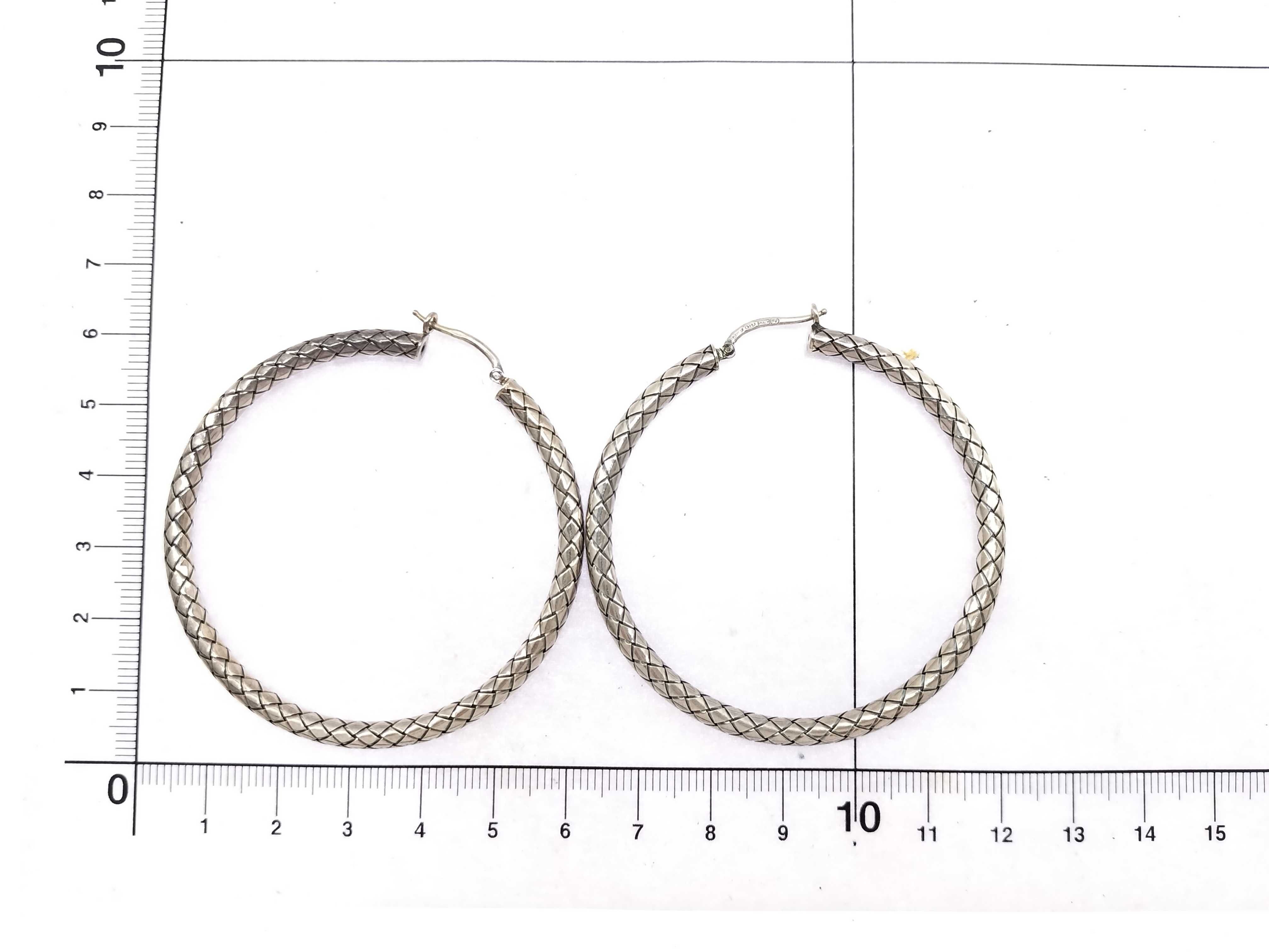 Intrecciato Sterling Silver 925 Earrings, 20.9g, Size 56 — view 11