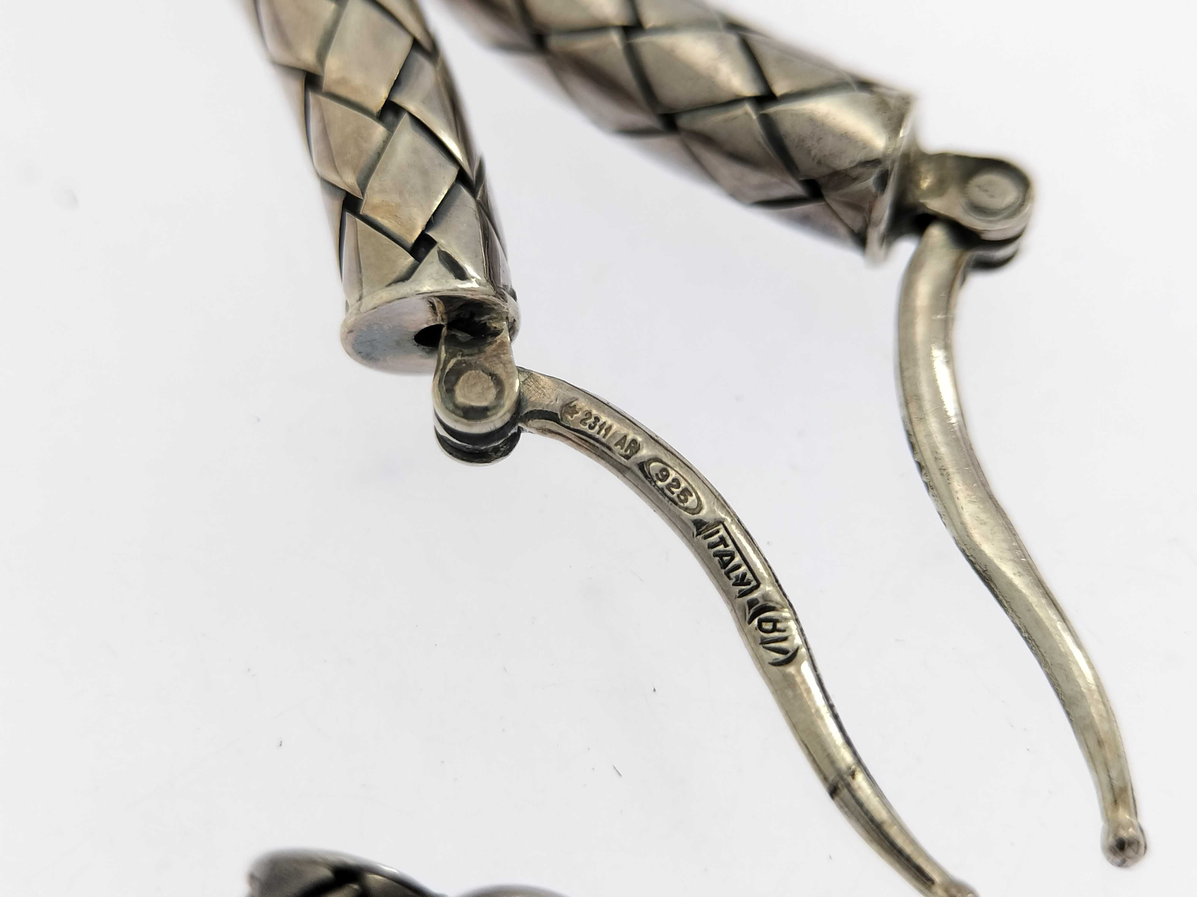 Intrecciato Sterling Silver 925 Earrings, 20.9g, Size 56 — view 7