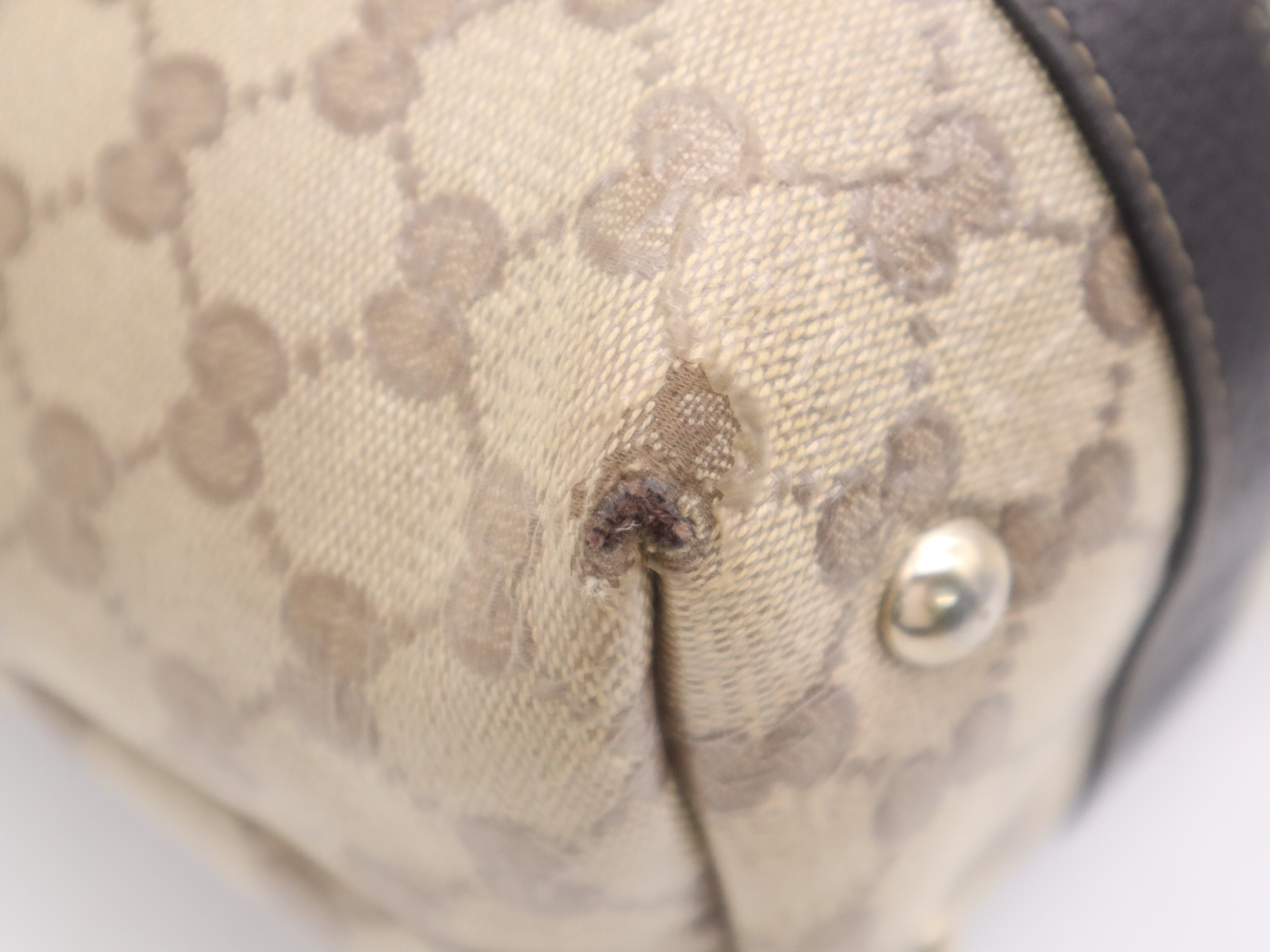 268640 Canvas x Leather Abbey GG Crystal Tote Bag Beige Gold Hardware Tote Bag — view 10
