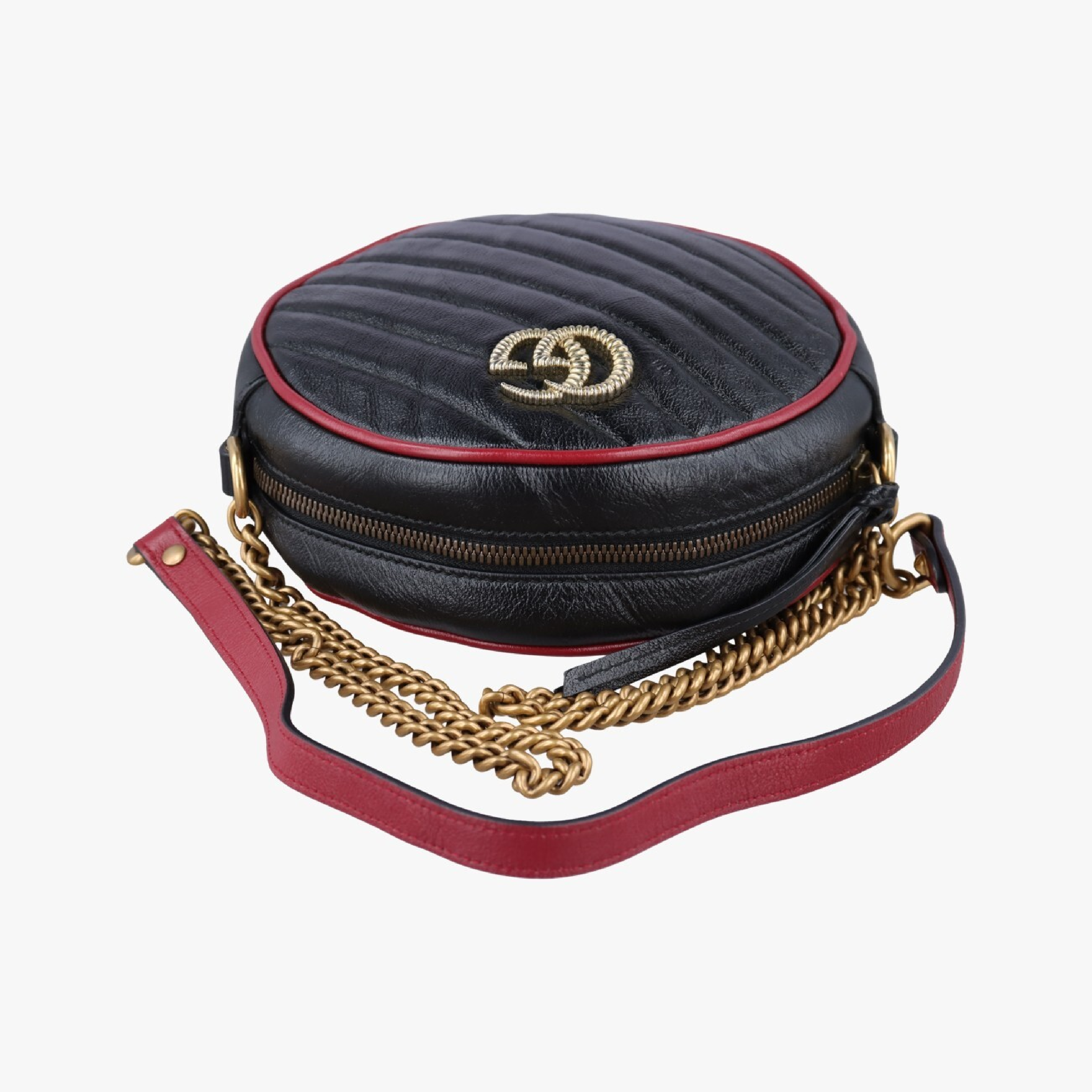 GG Marmont Black x Red Leather Shoulder Bag 550154 H029690636 — view 5