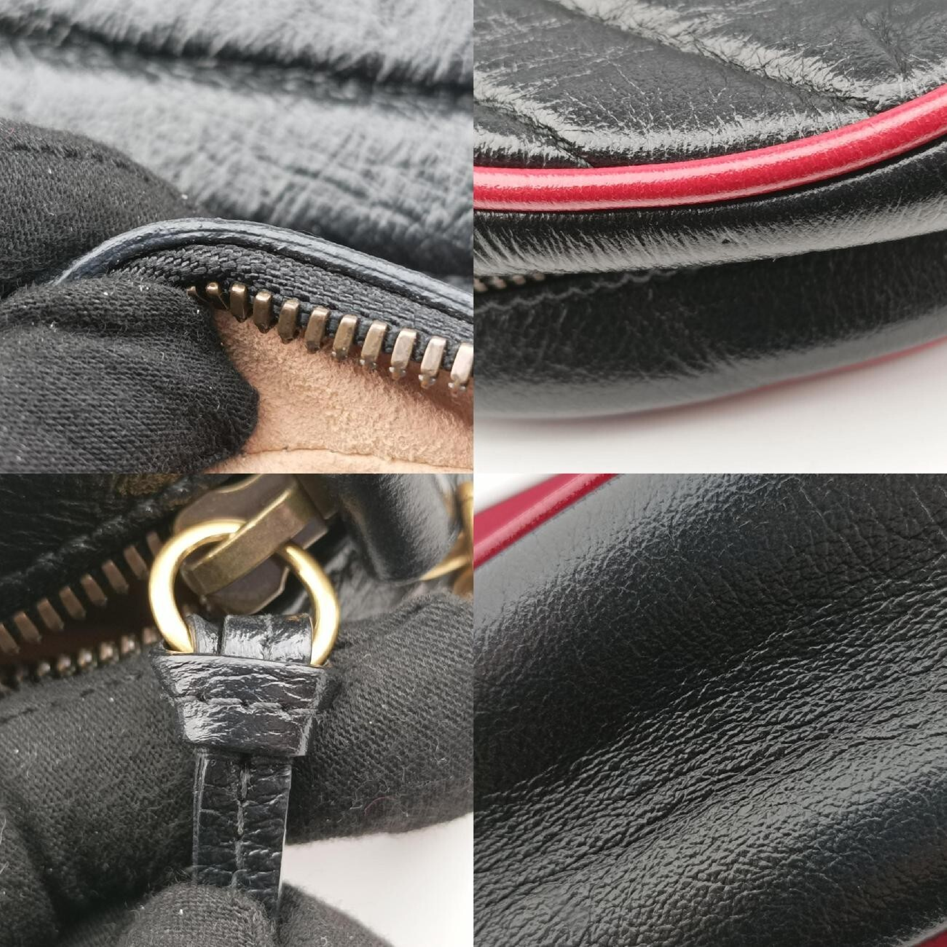 GG Marmont Black x Red Leather Shoulder Bag 550154 H029690636 — view 9