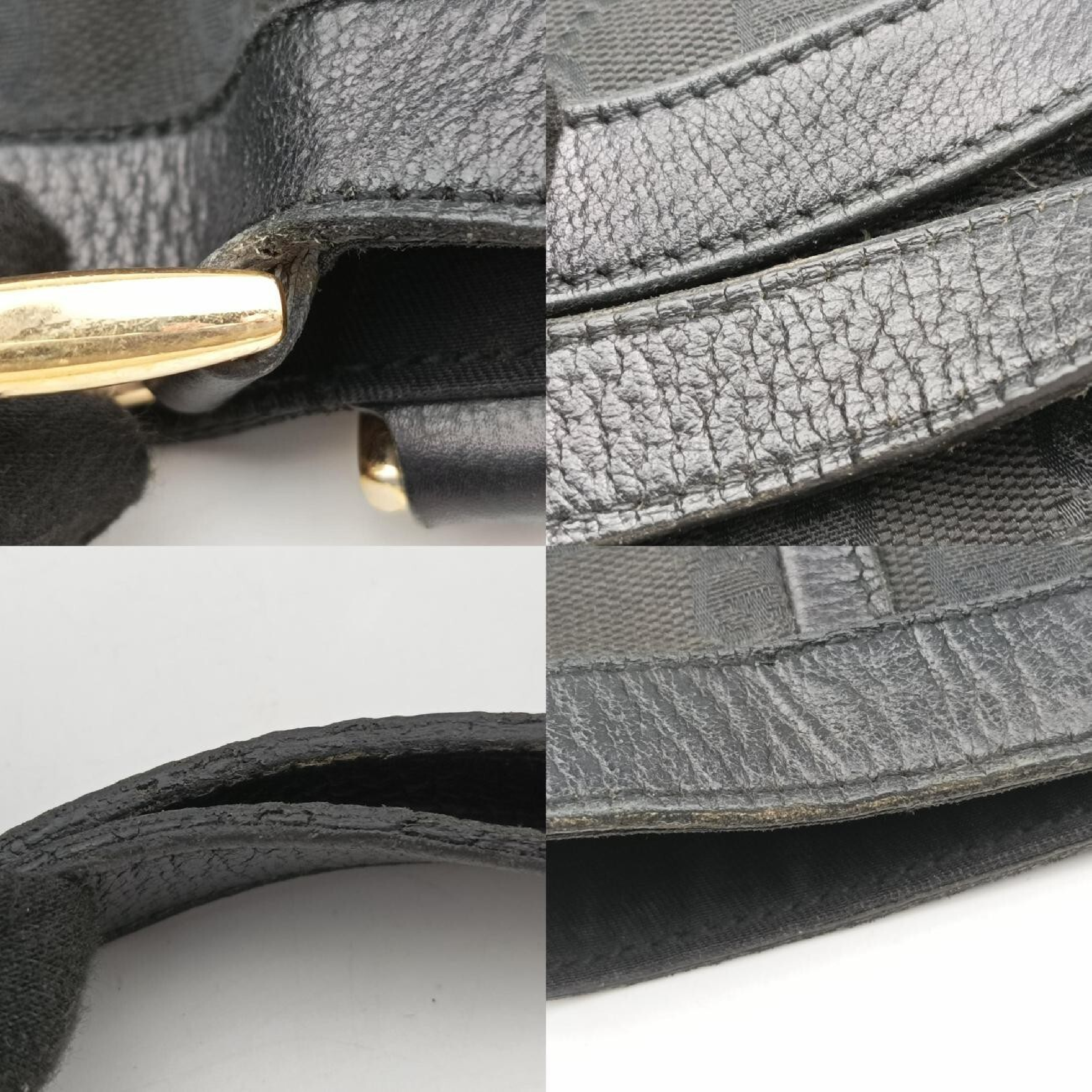 Abbey Black Canvas x Leather Handbag 130733 — view 9