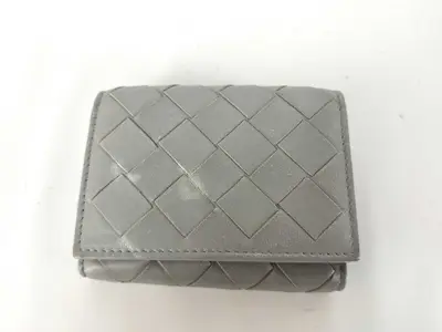 Intrecciato Leather Tri-fold Compact Wallet
