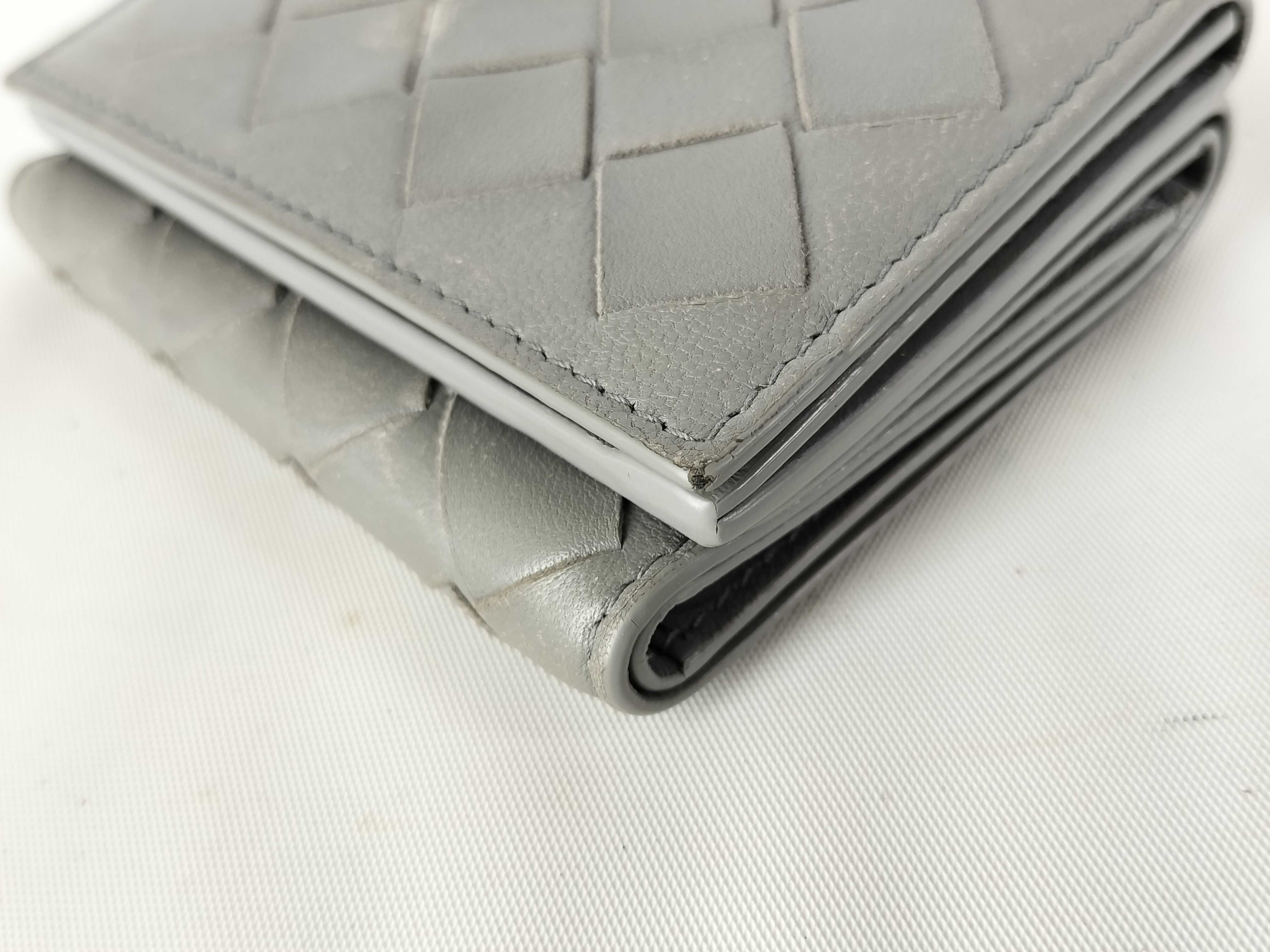 Intrecciato Leather Tri-fold Compact Wallet — view 2