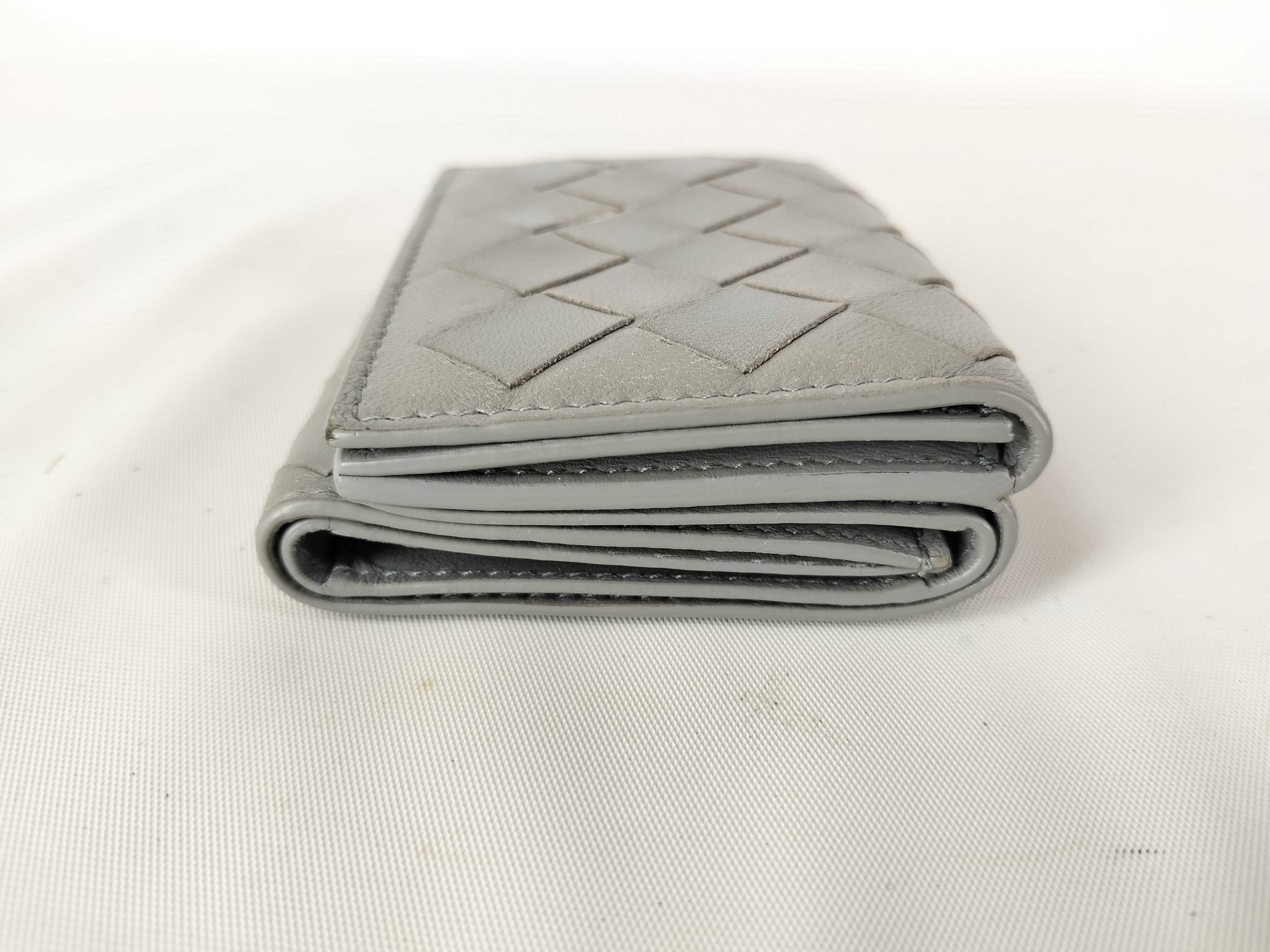 Intrecciato Leather Tri-fold Compact Wallet — view 3