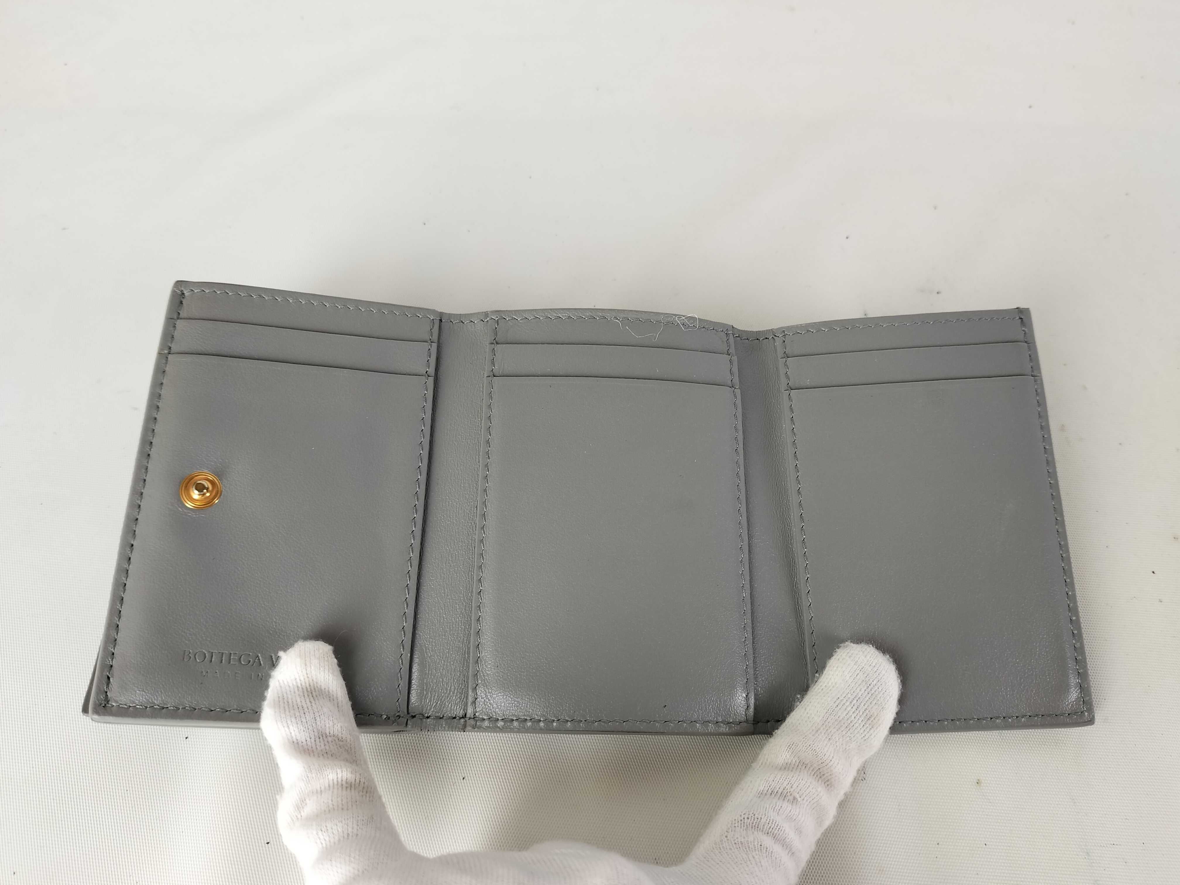 Intrecciato Leather Tri-fold Compact Wallet — view 6