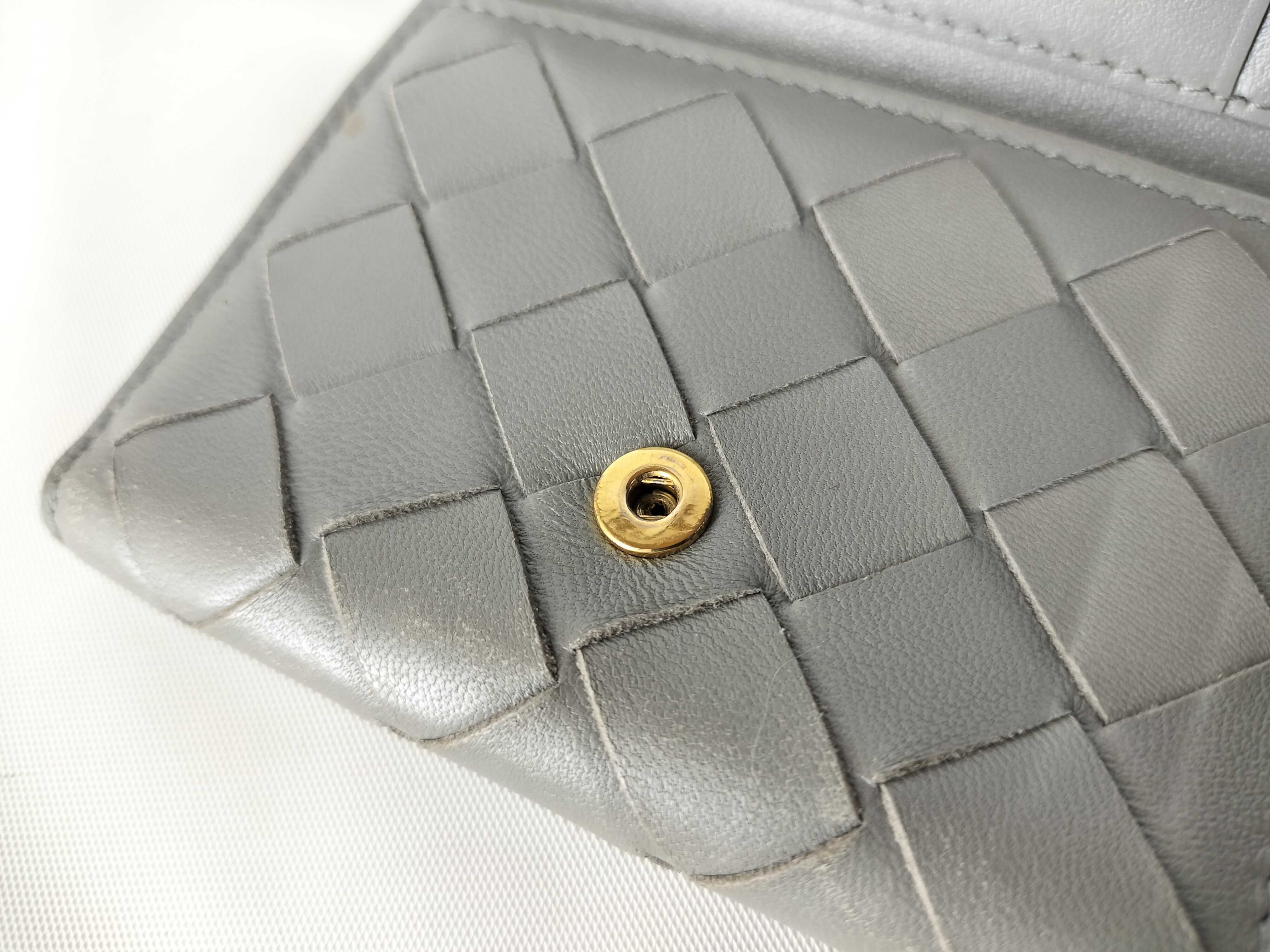 Intrecciato Leather Tri-fold Compact Wallet — view 9
