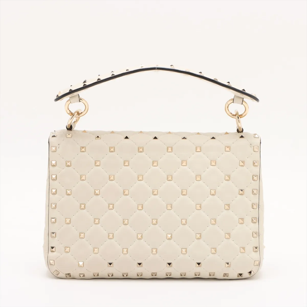 Rockstud Leather 2WAY Shoulder Bag White — view 2