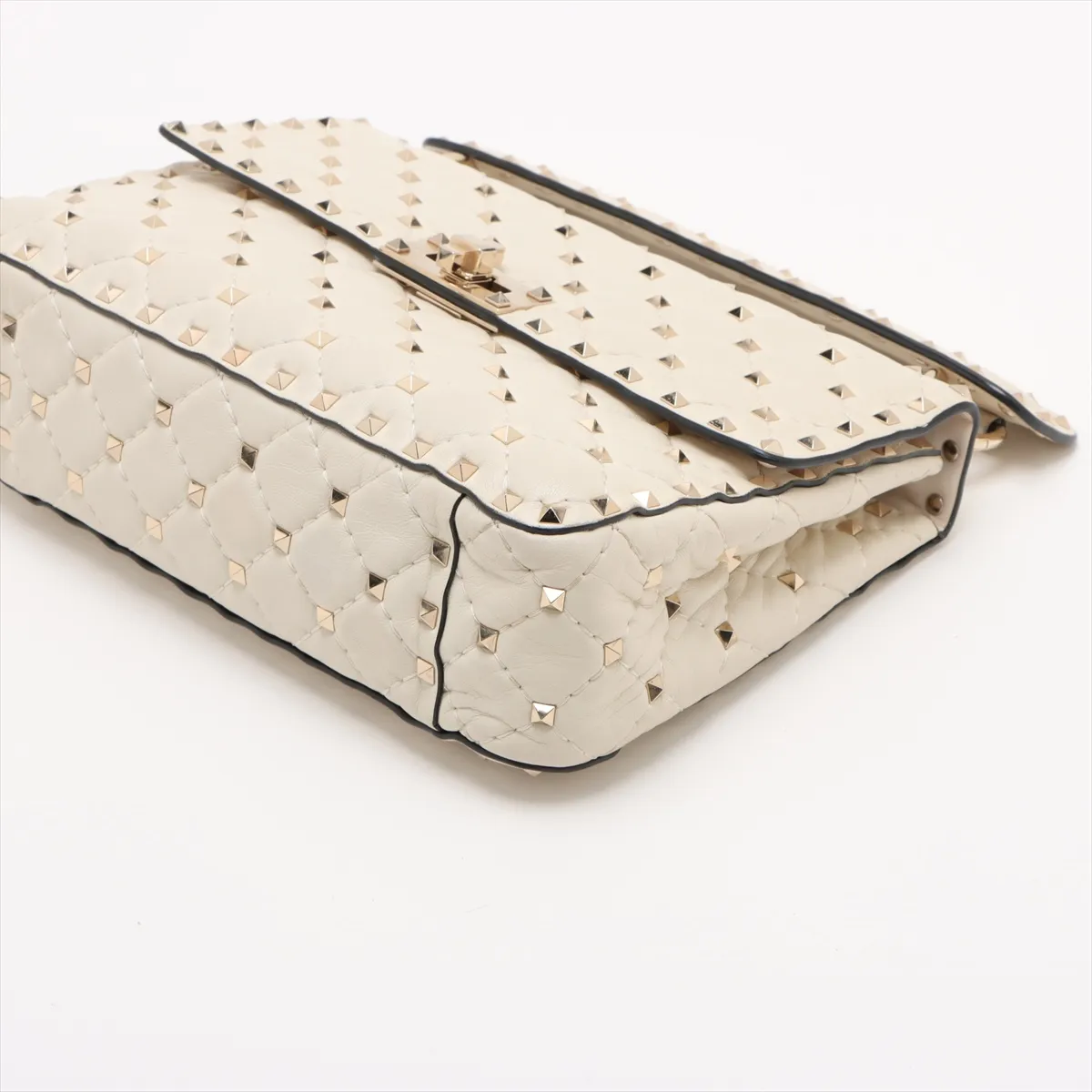 Rockstud Leather 2WAY Shoulder Bag White — view 3