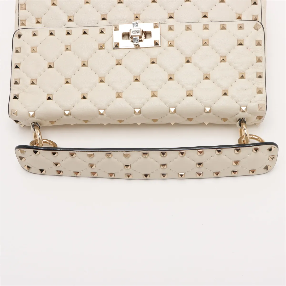 Rockstud Leather 2WAY Shoulder Bag White — view 5