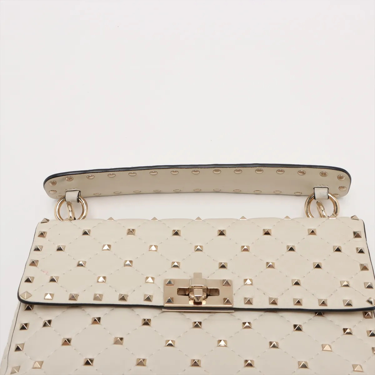 Rockstud Leather 2WAY Shoulder Bag White — view 6