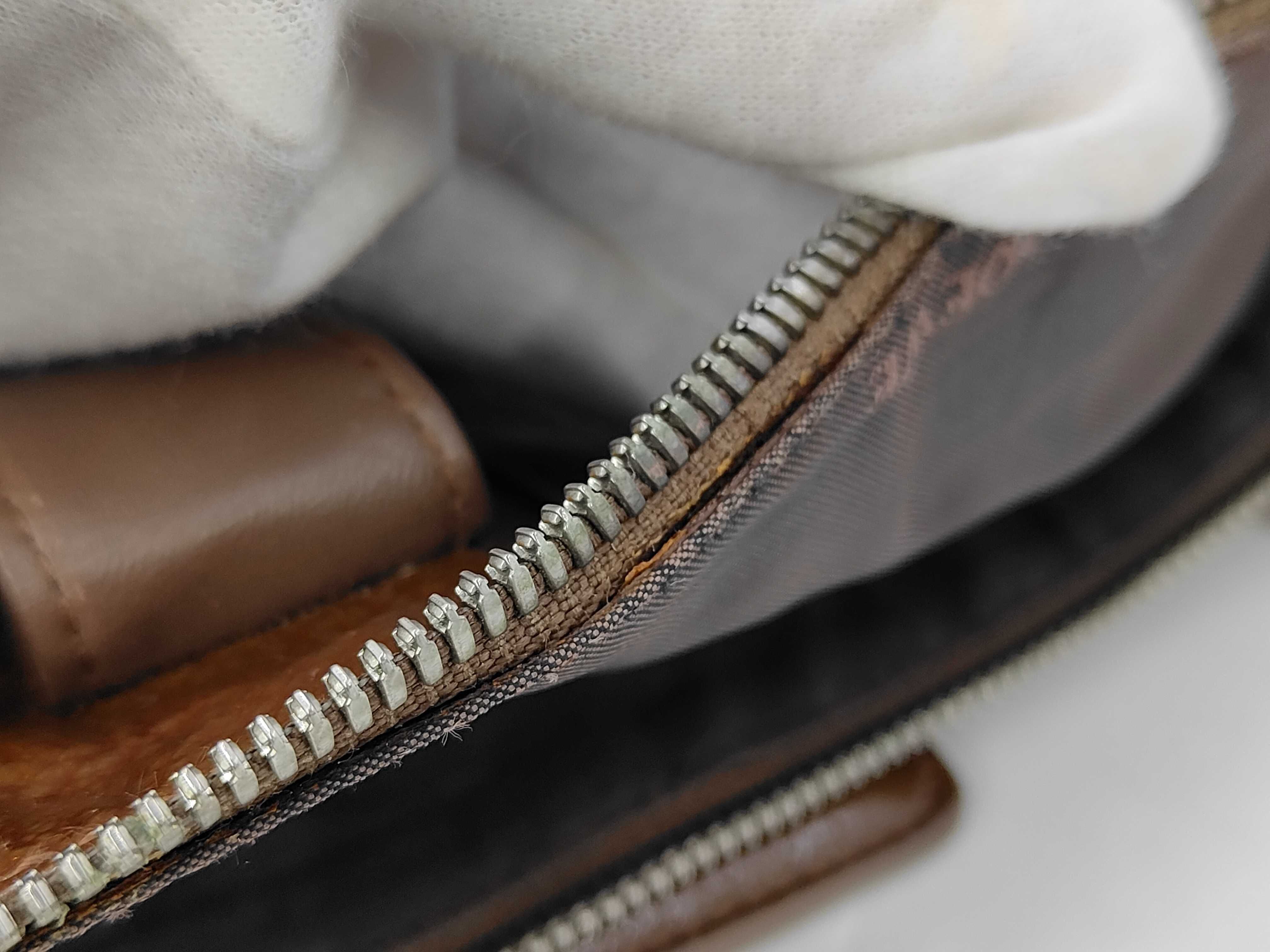Anagram logo embossed nappa leather brown Boston bag — view 13