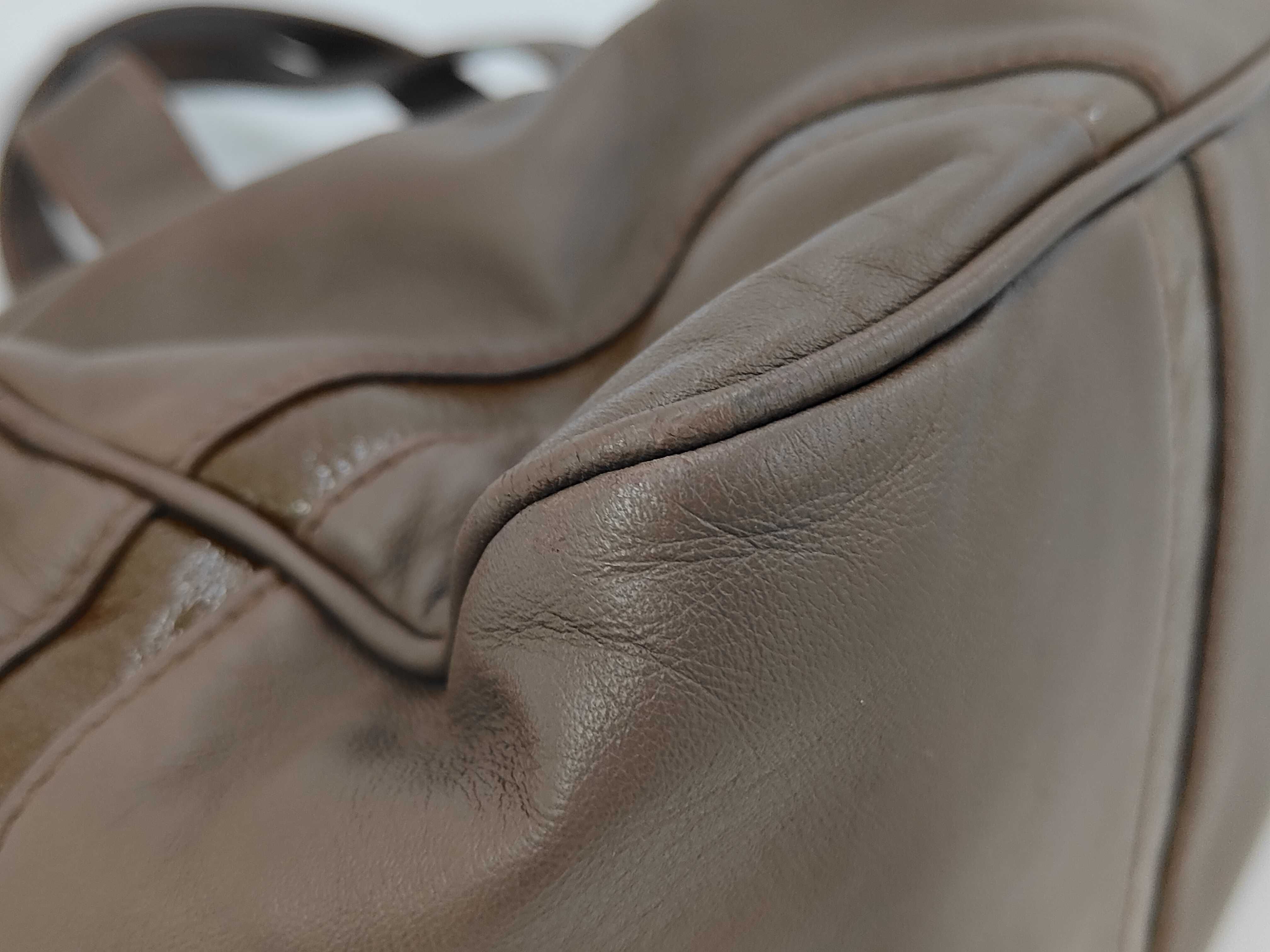Anagram logo embossed nappa leather brown Boston bag — view 3