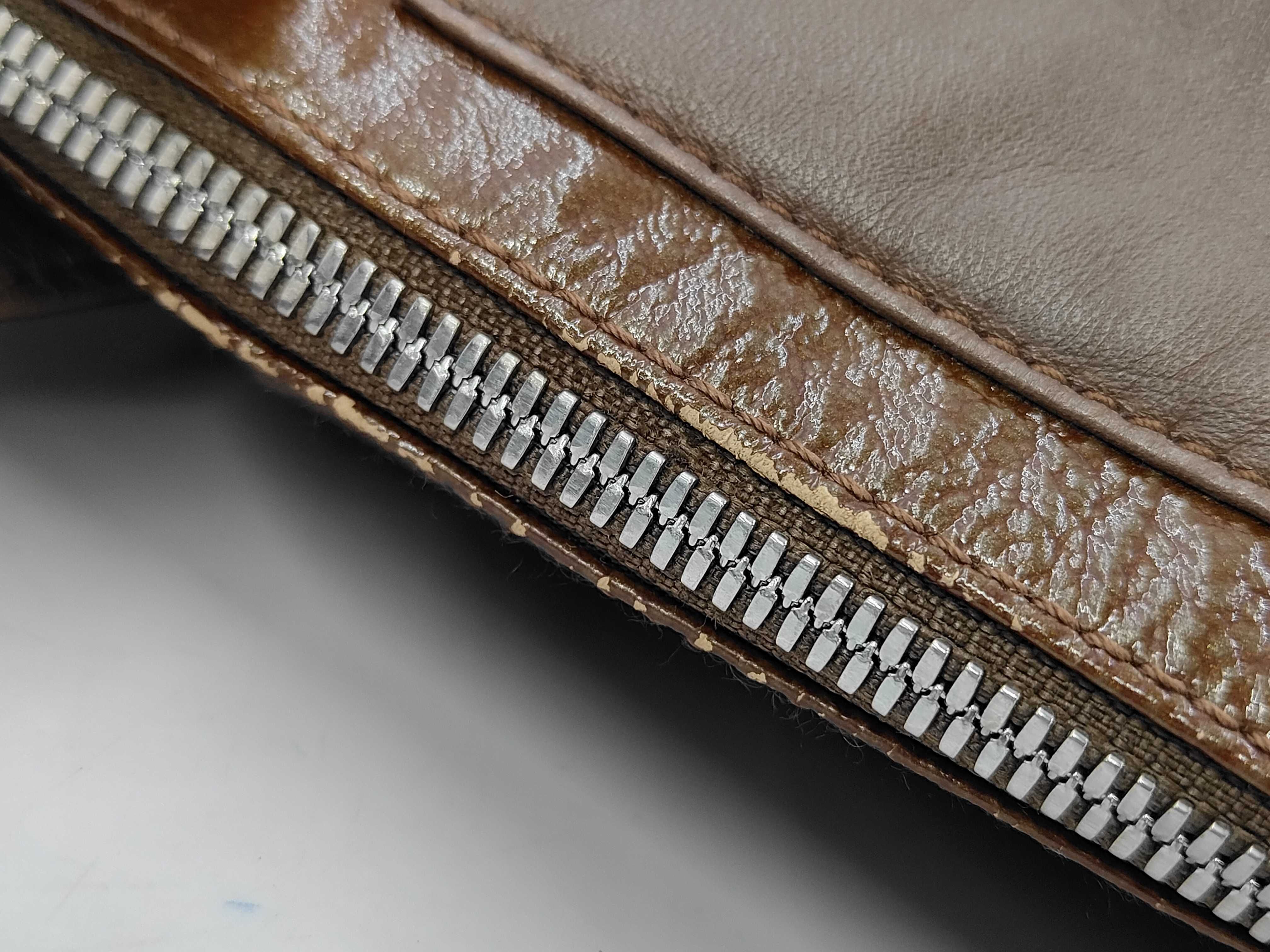 Anagram logo embossed nappa leather brown Boston bag — view 8