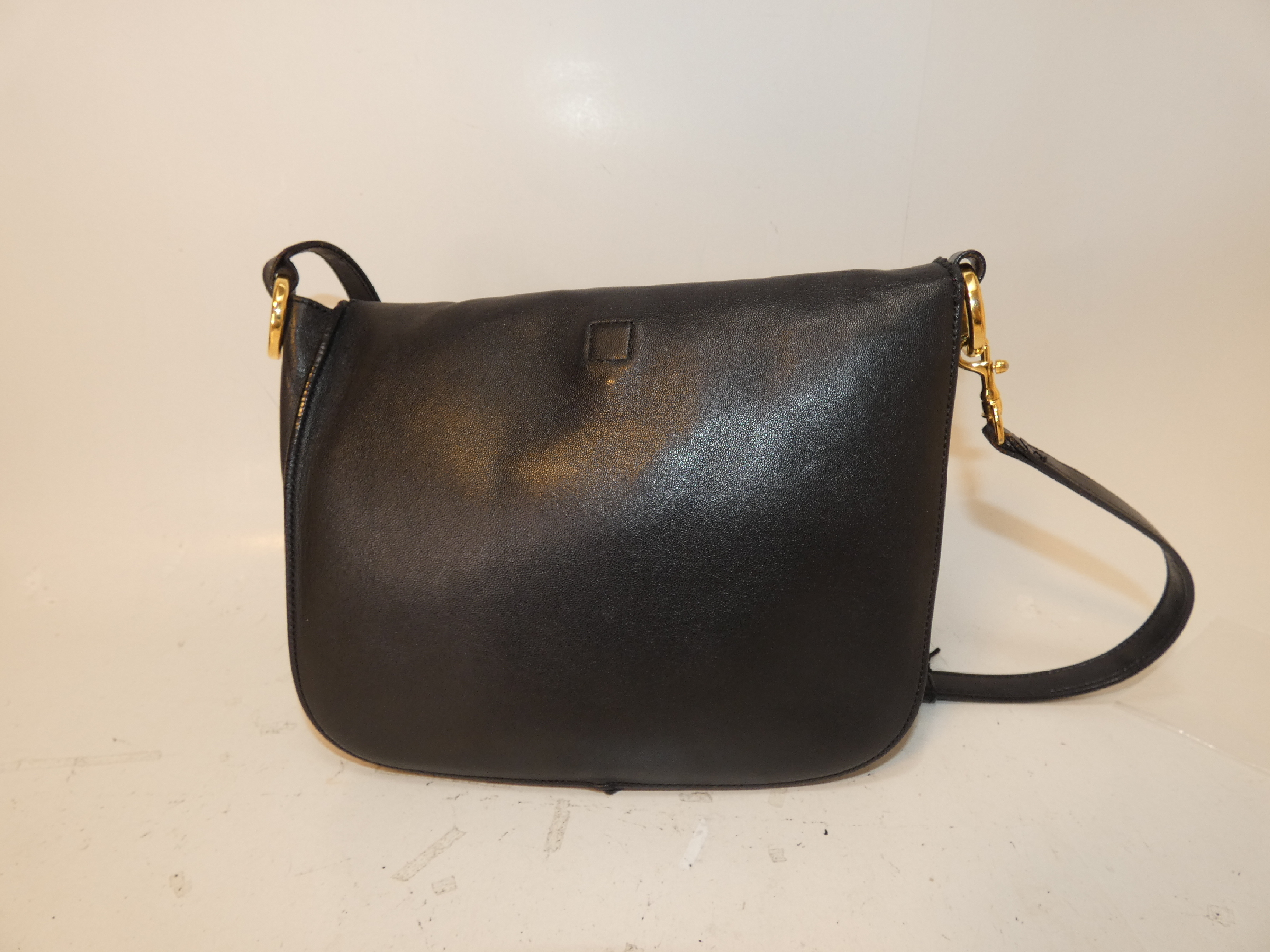 Anagram Fringe Black Leather Shoulder Bag — view 2