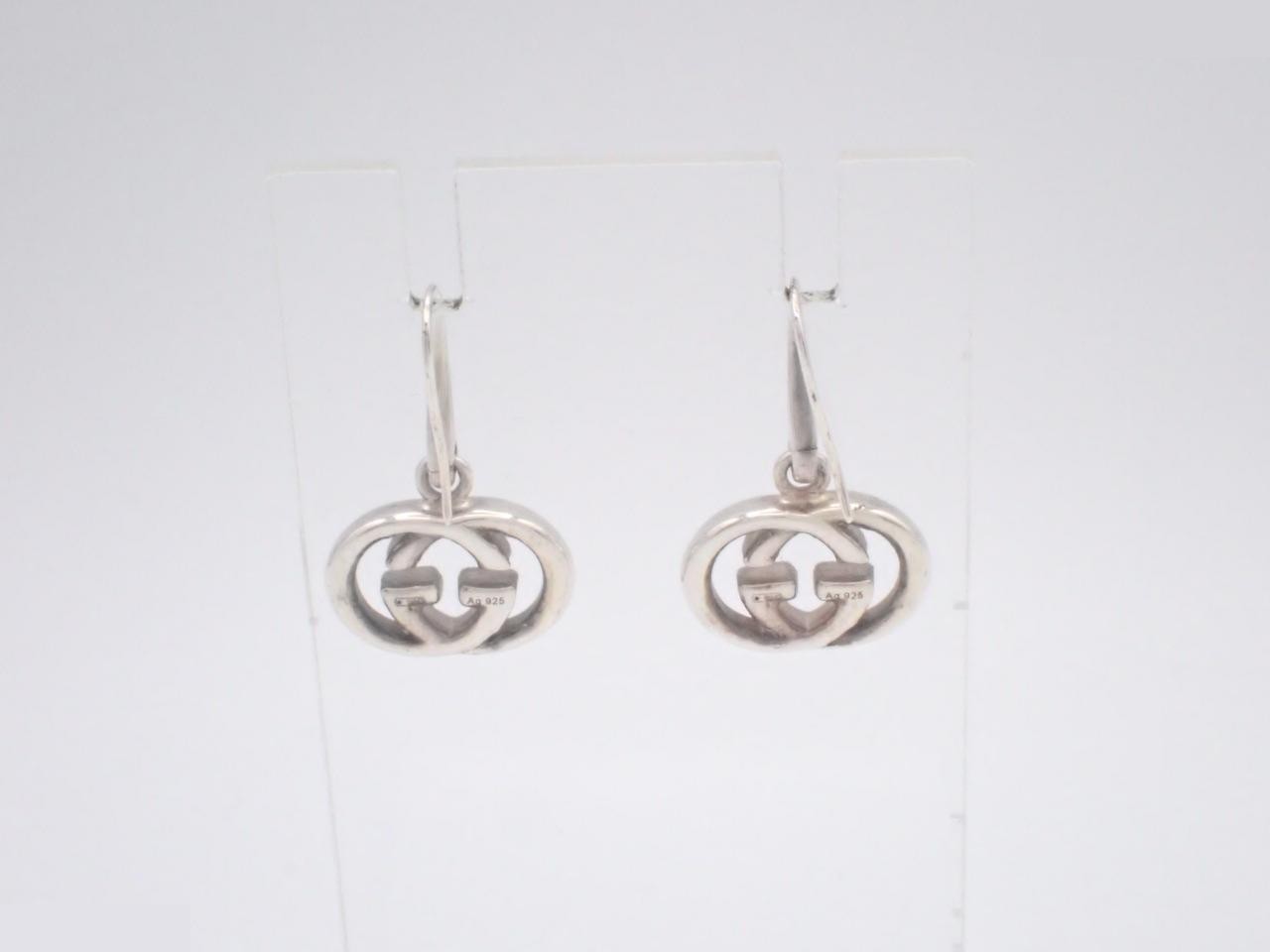 Interlocking G Silver Earrings, 925 Sterling Silver, 7.6g — view 2