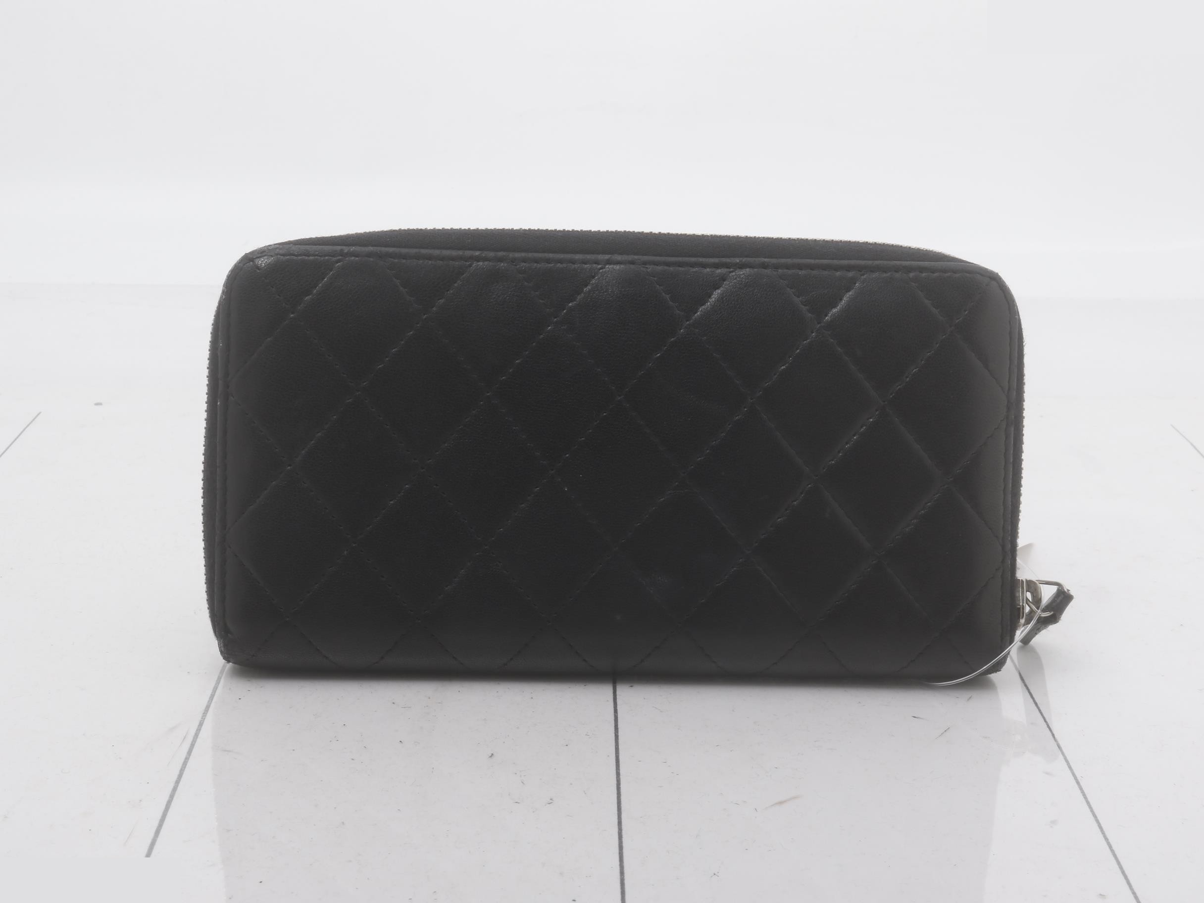 Matelassé Lambskin Round Zip Long Wallet, with original seal, serial number in the 19s range. — view 2