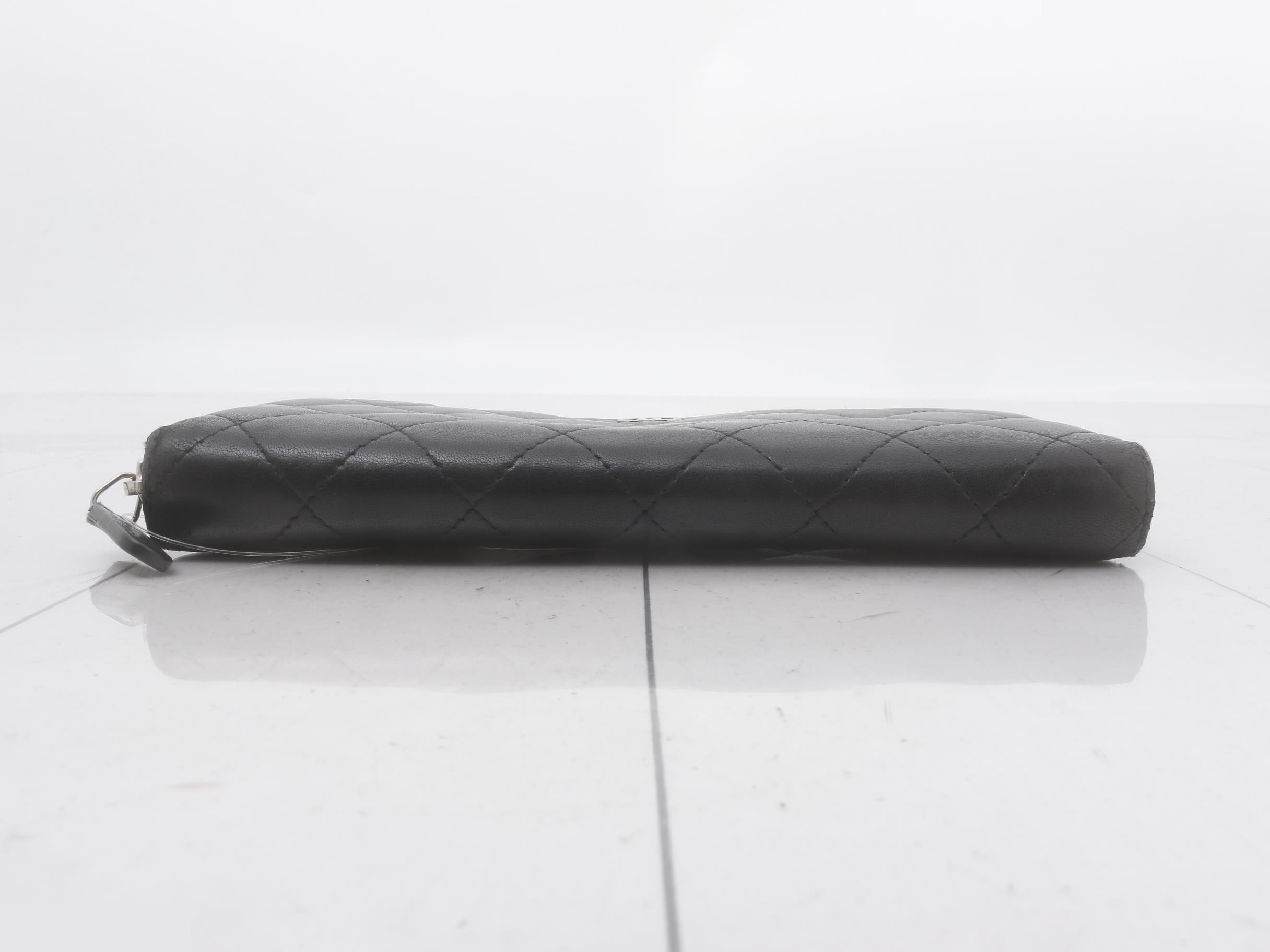 Matelassé Lambskin Round Zip Long Wallet, with original seal, serial number in the 19s range. — view 3