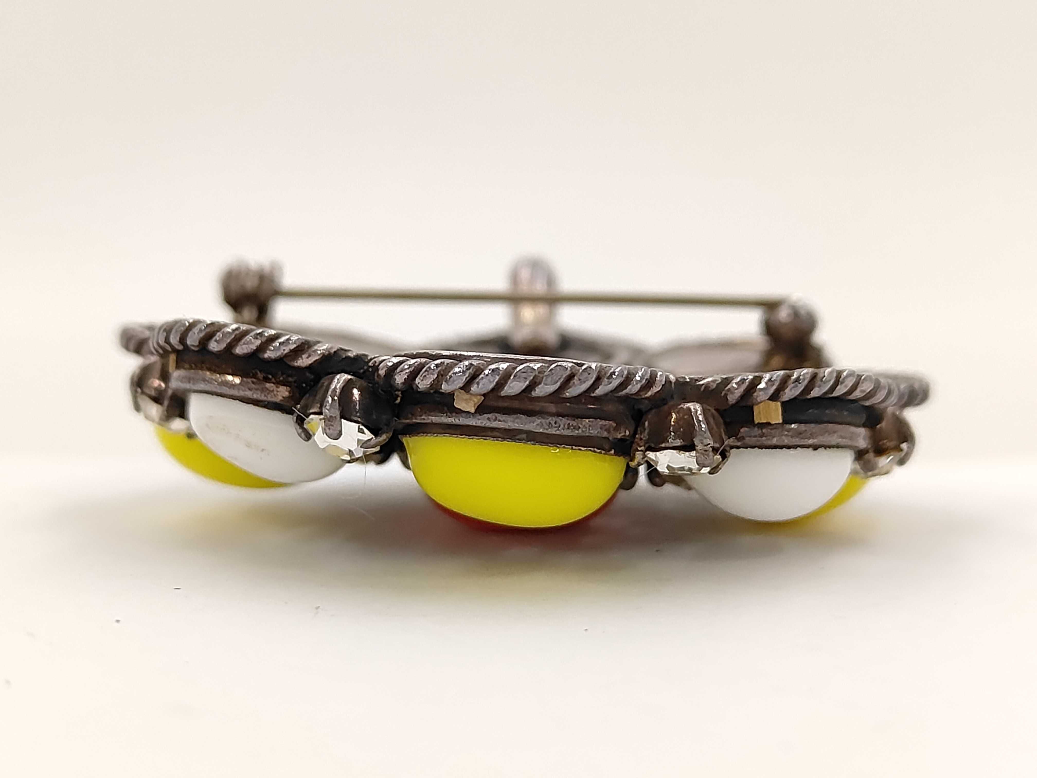 colored stone brooch — view 2
