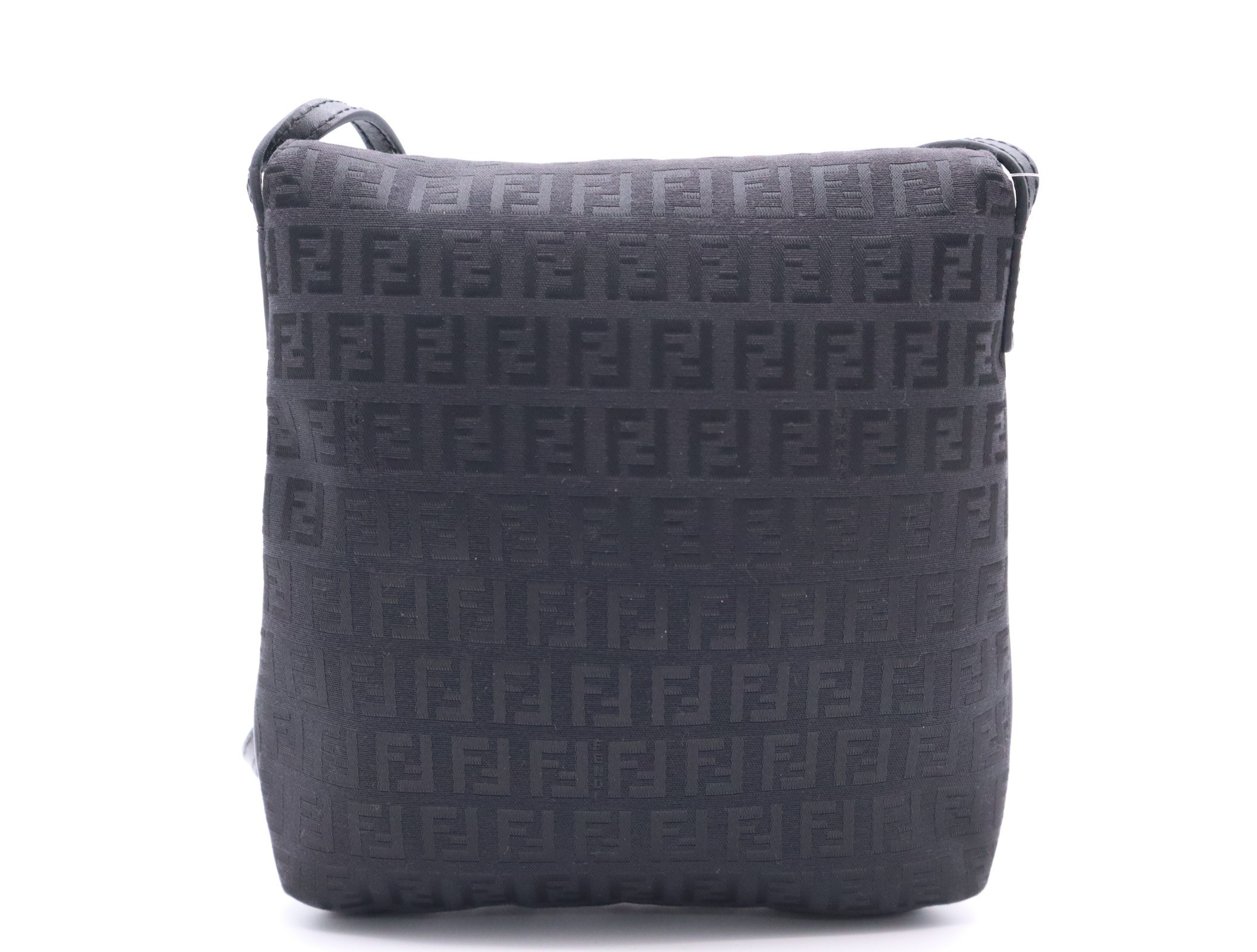 Canvas/Leather Zucchino Pattern Mamma Bucket Shoulder Bag, Black — view 2