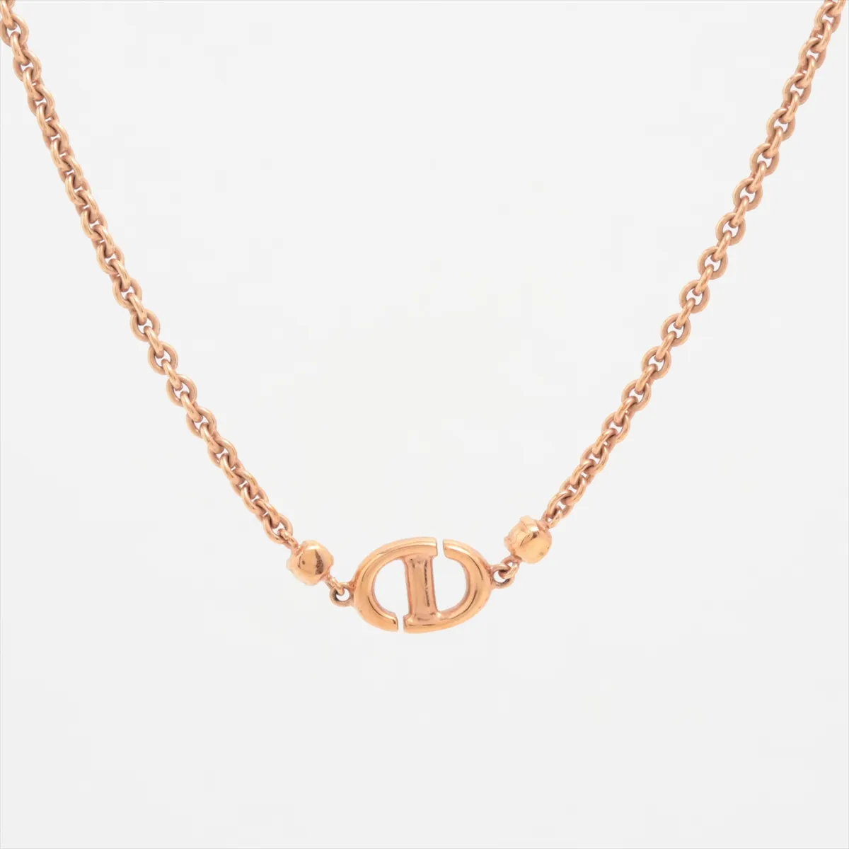 CD Navy Necklace, GP x Rhinestone, Gold, — view 2