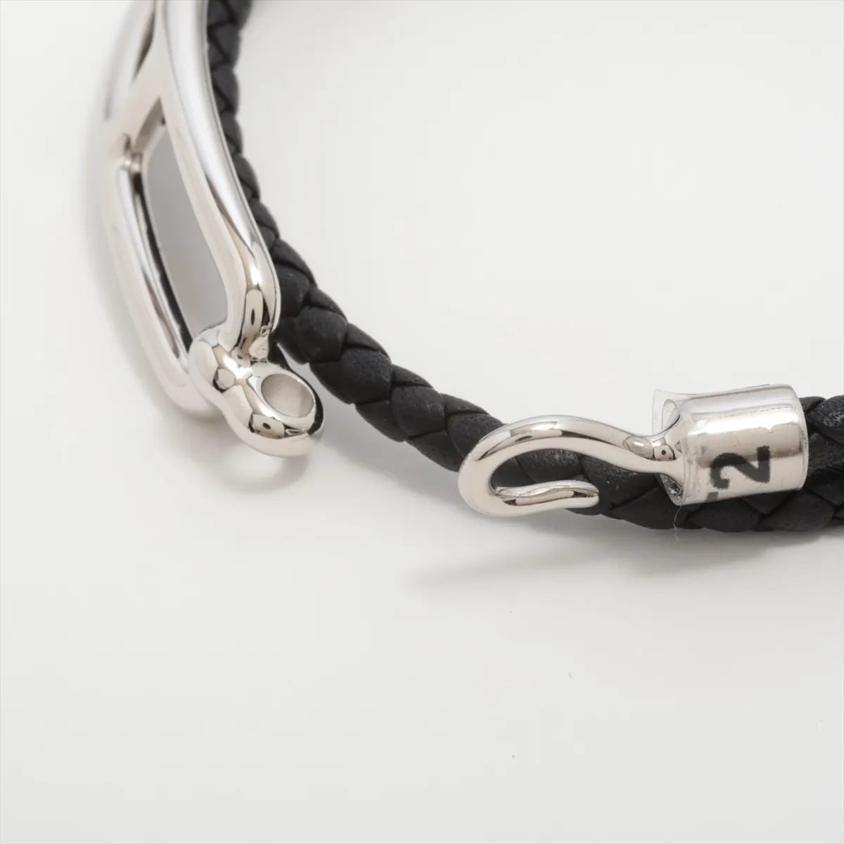 Reli Double Tour Bracelet, Metal x Leather, Black x Silver, — view 5
