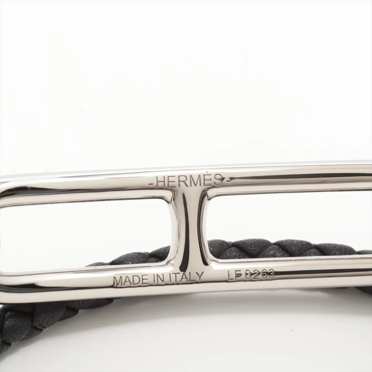 Reli Double Tour Bracelet, Metal x Leather, Black x Silver, — view 6