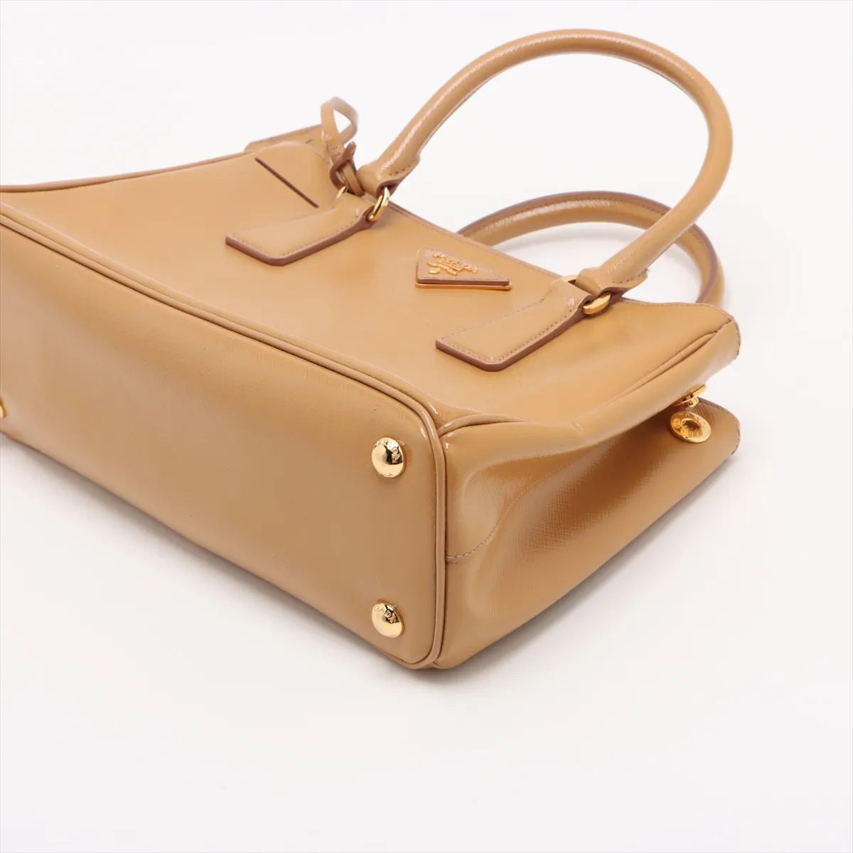 Galleria Patent Leather 2WAY Handbag Yellow — view 3
