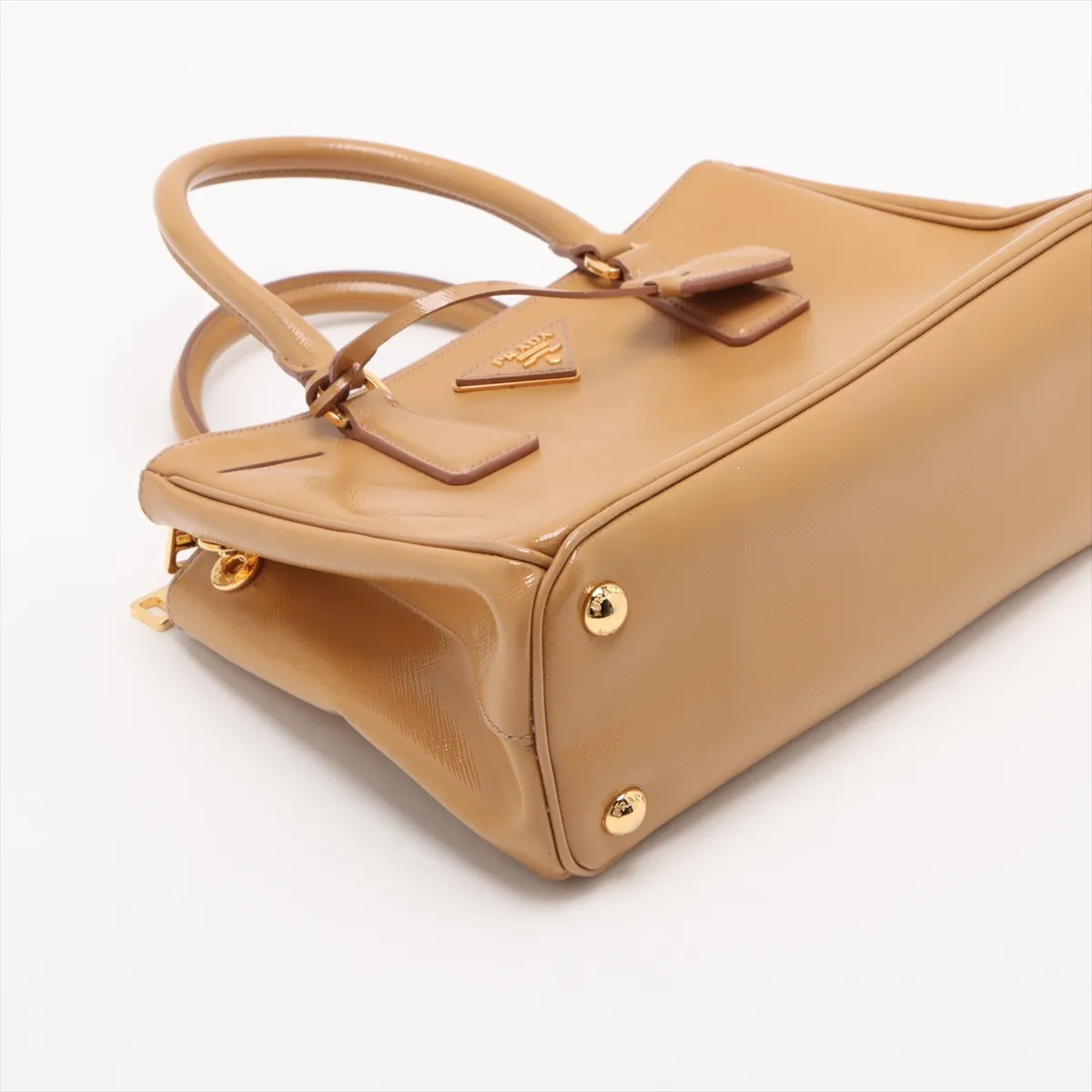 Galleria Patent Leather 2WAY Handbag Yellow — view 4