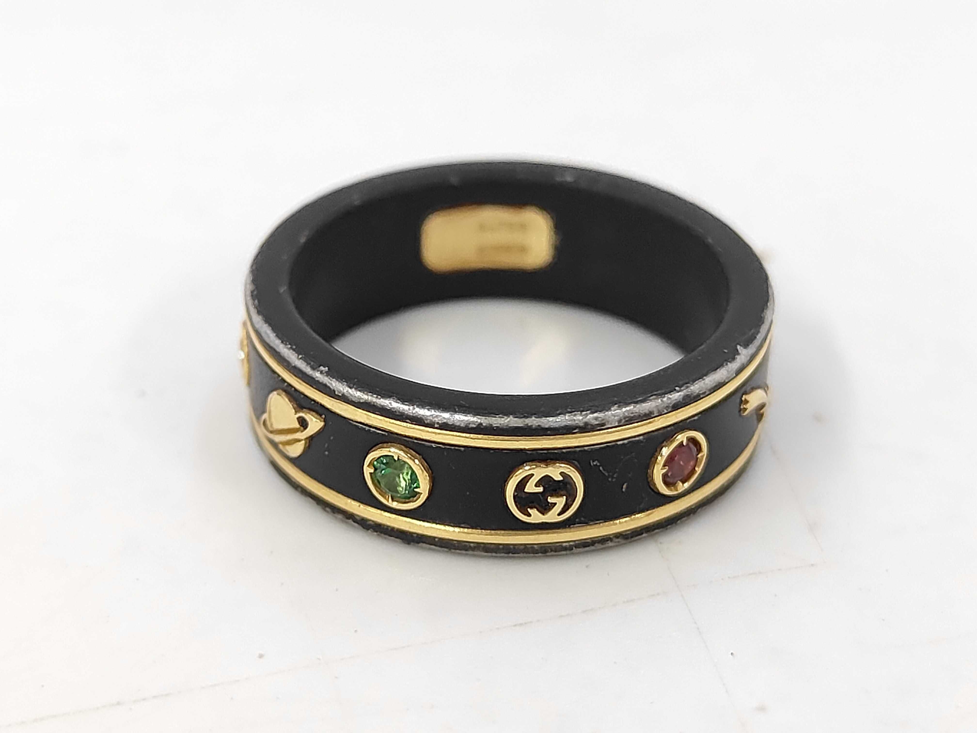 Gemstone Icon Colored Stone Ring 750 (Yellow Gold) x Ceramic 3.3g Ring