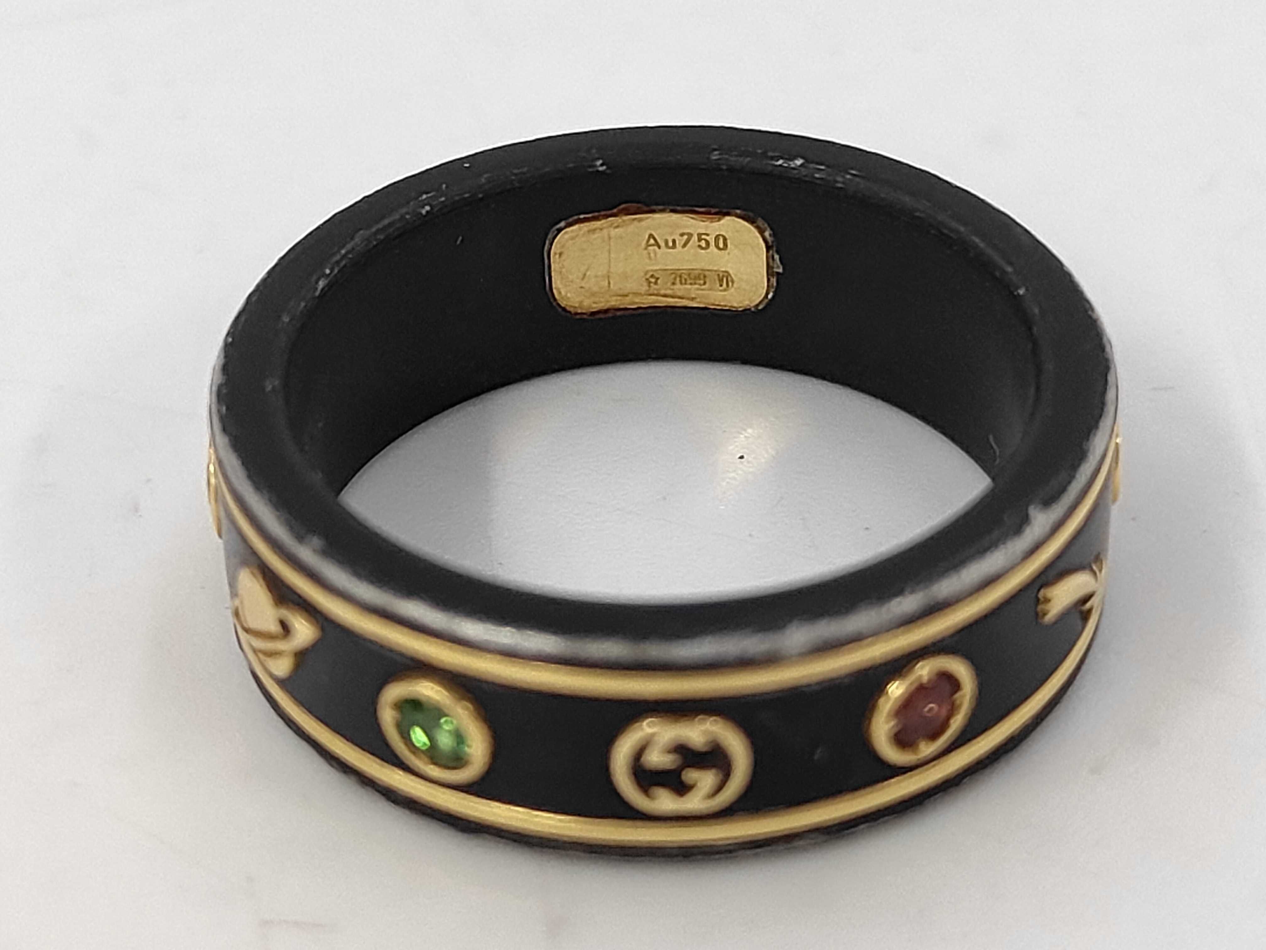 Gemstone Icon Colored Stone Ring 750 (Yellow Gold) x Ceramic 3.3g Ring — view 3