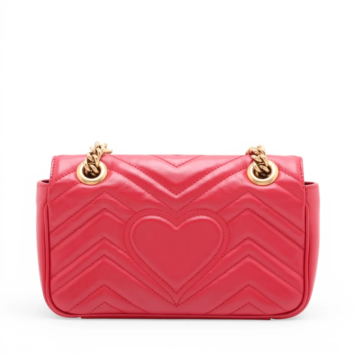 GG Marmont Leather Chain Shoulder Bag, Red, 446744 — view 2