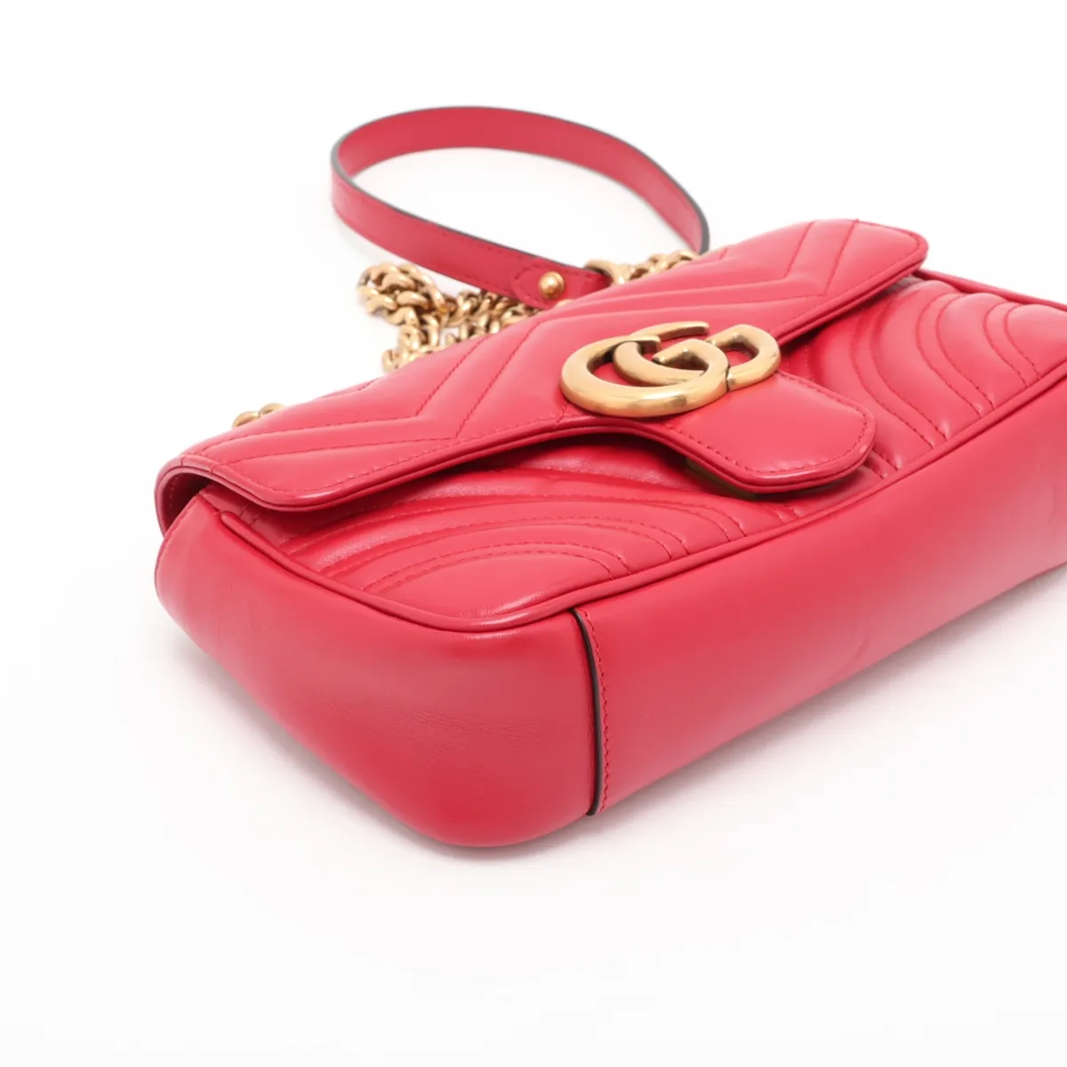 GG Marmont Leather Chain Shoulder Bag, Red, 446744 — view 4