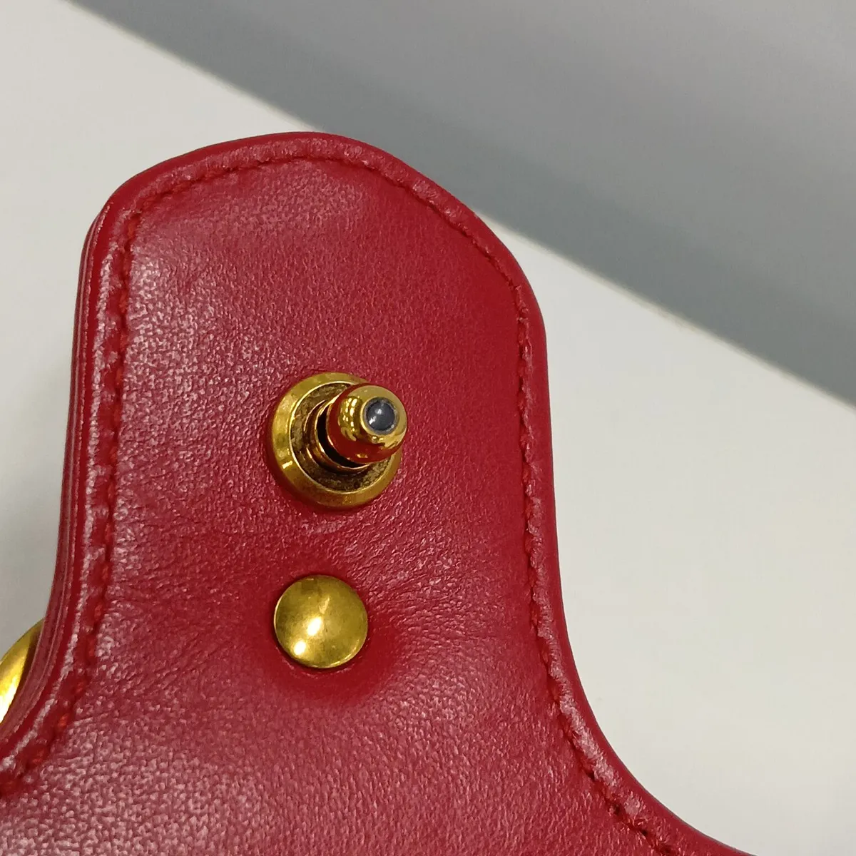 GG Marmont Leather Chain Shoulder Bag, Red, 446744 — view 10