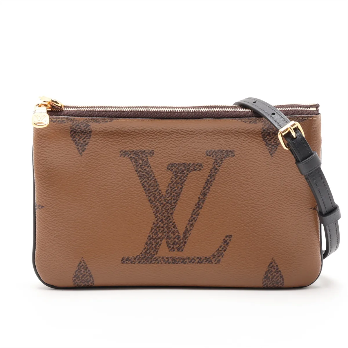 Giant Monogram Reverse Pochette Double Zip M69203 GI3200 Brown (RFID detected)