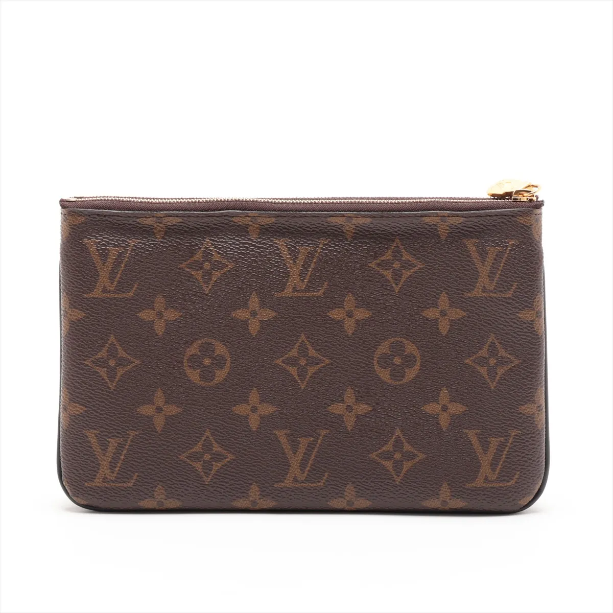 Giant Monogram Reverse Pochette Double Zip M69203 GI3200 Brown (RFID detected) — view 2