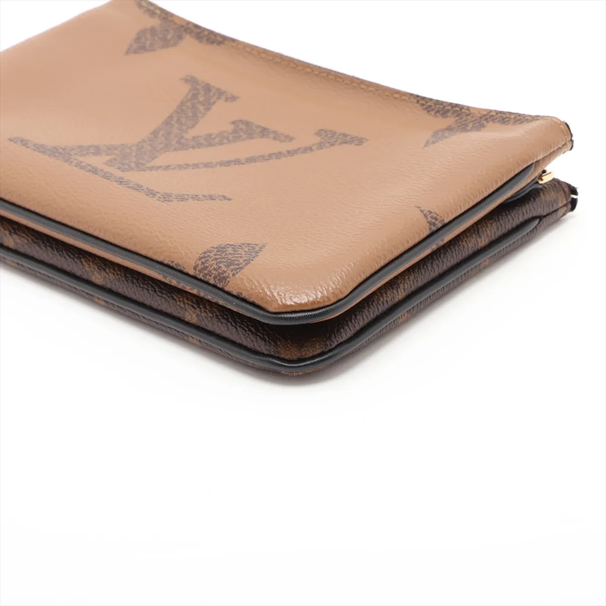 Giant Monogram Reverse Pochette Double Zip M69203 GI3200 Brown (RFID detected) — view 3