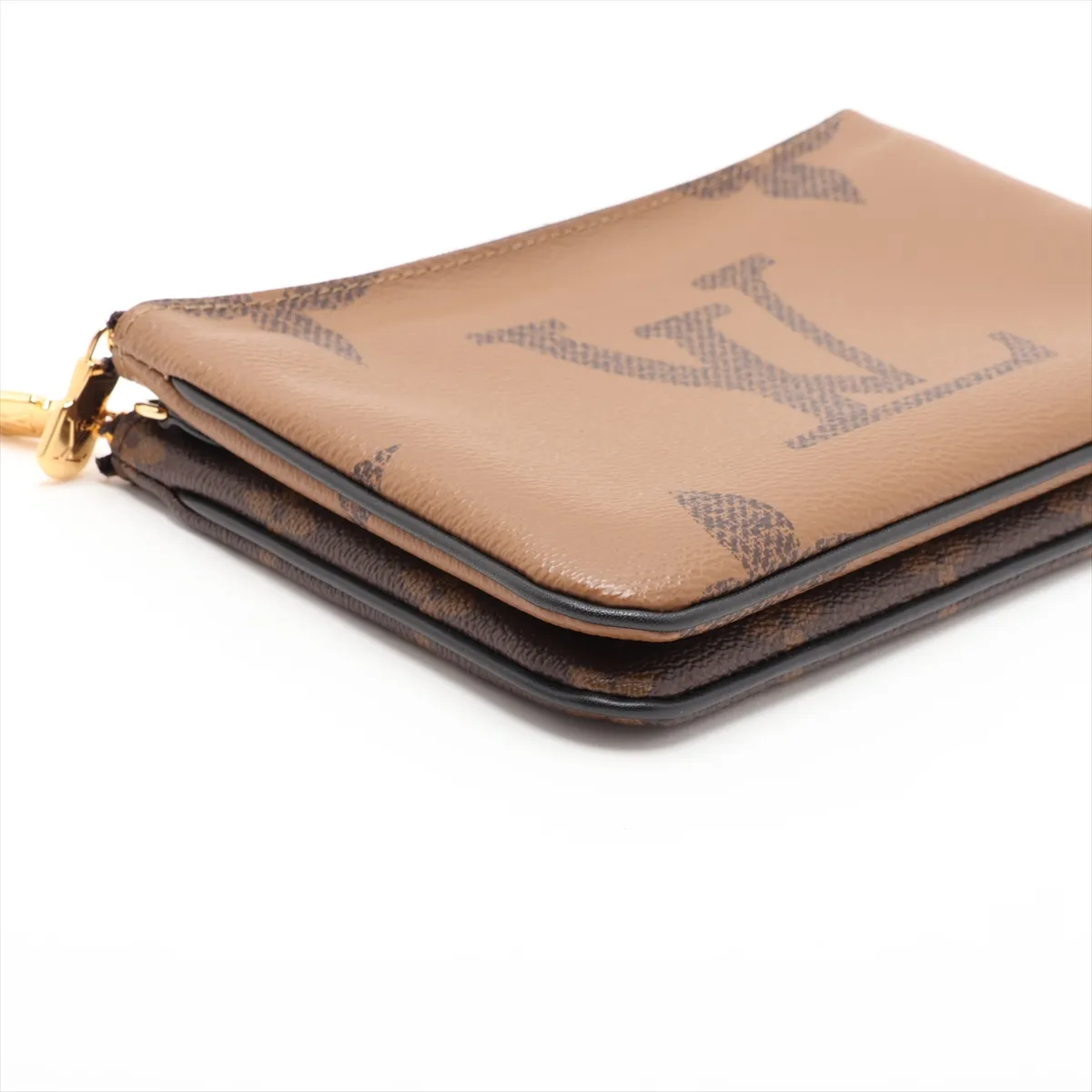 Giant Monogram Reverse Pochette Double Zip M69203 GI3200 Brown (RFID detected) — view 4