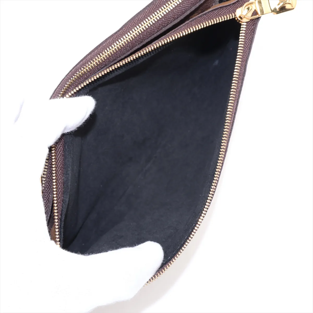 Giant Monogram Reverse Pochette Double Zip M69203 GI3200 Brown (RFID detected) — view 8