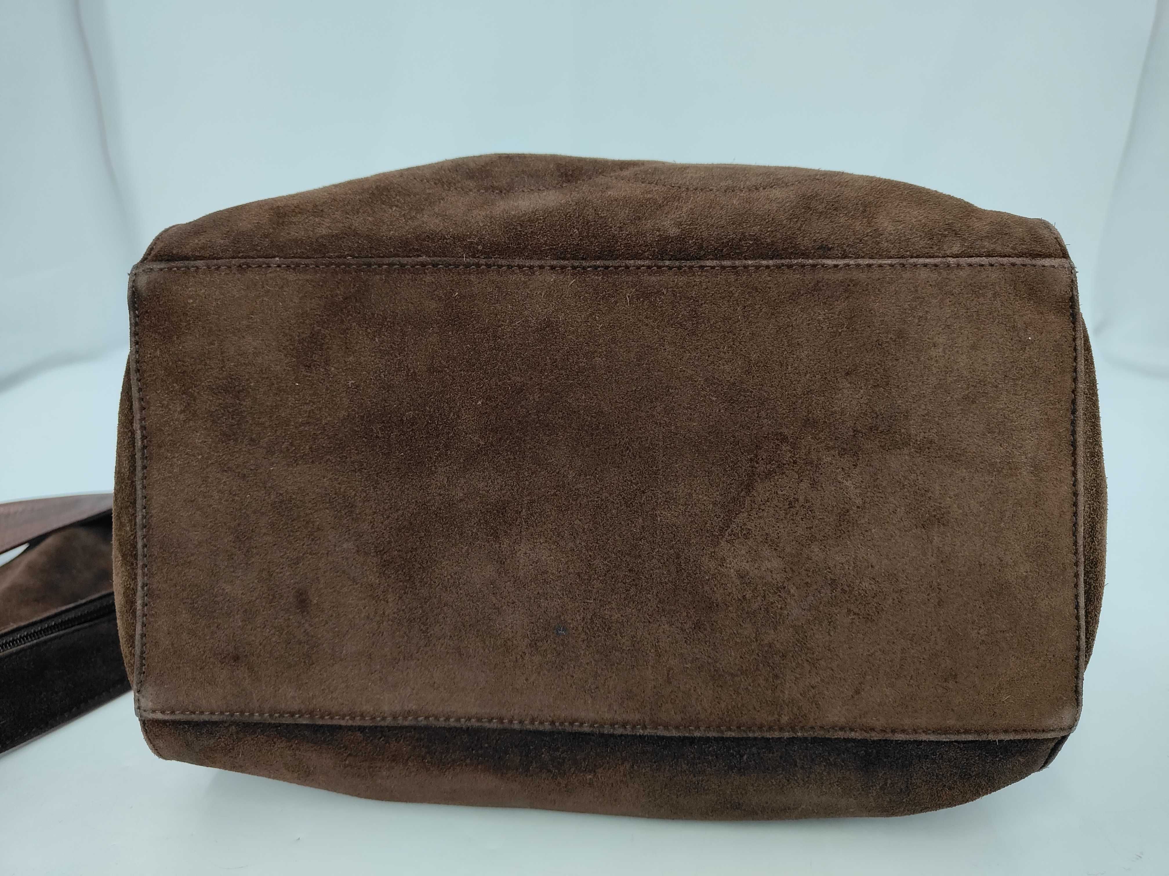 Coco Mark Drawstring One-Shoulder Suede Brown GP Shoulder Bag — view 8